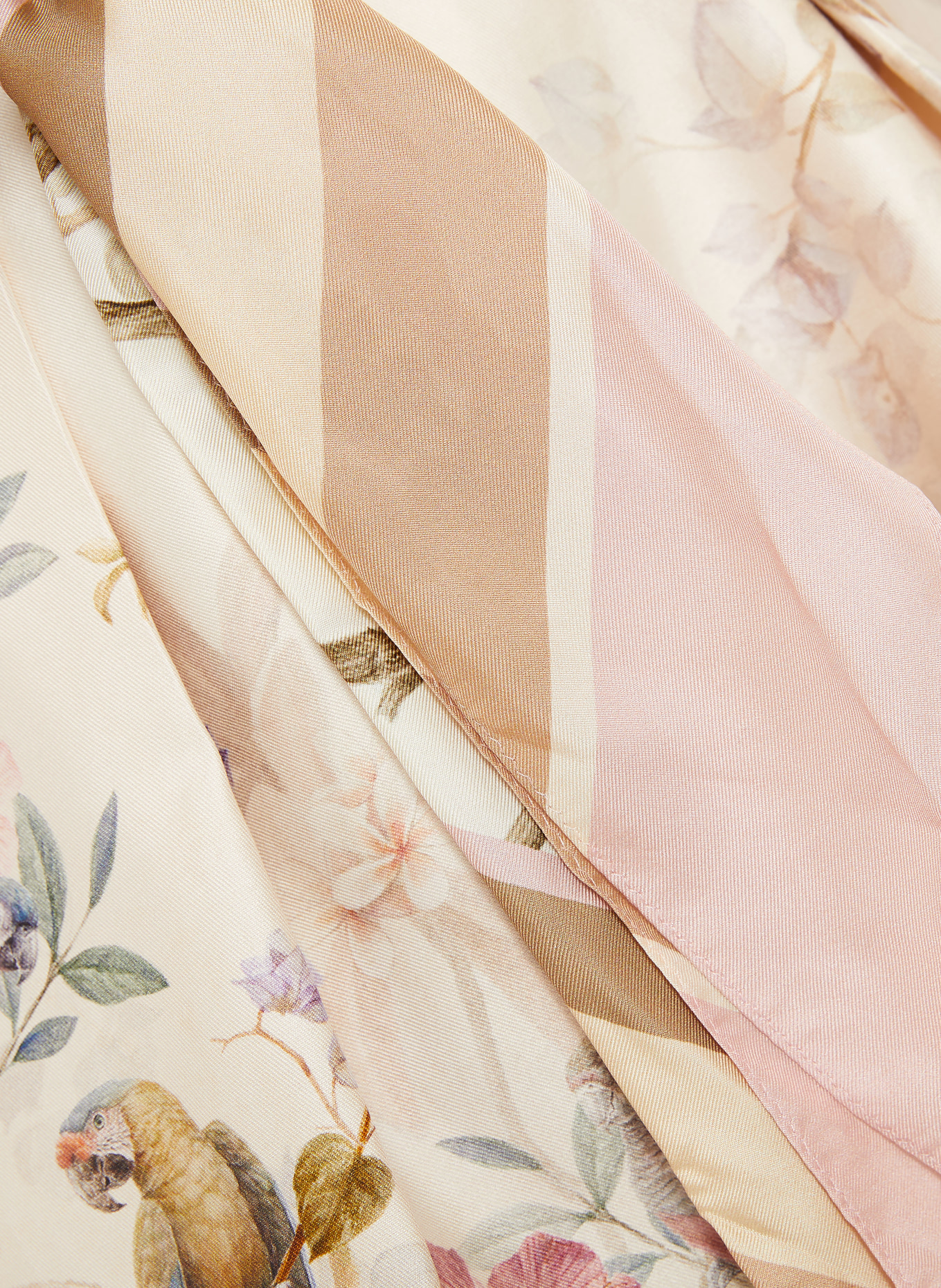 ZIMMERMANN Shorts REBELLION mit Seide: CREME / ROSA / BLAU