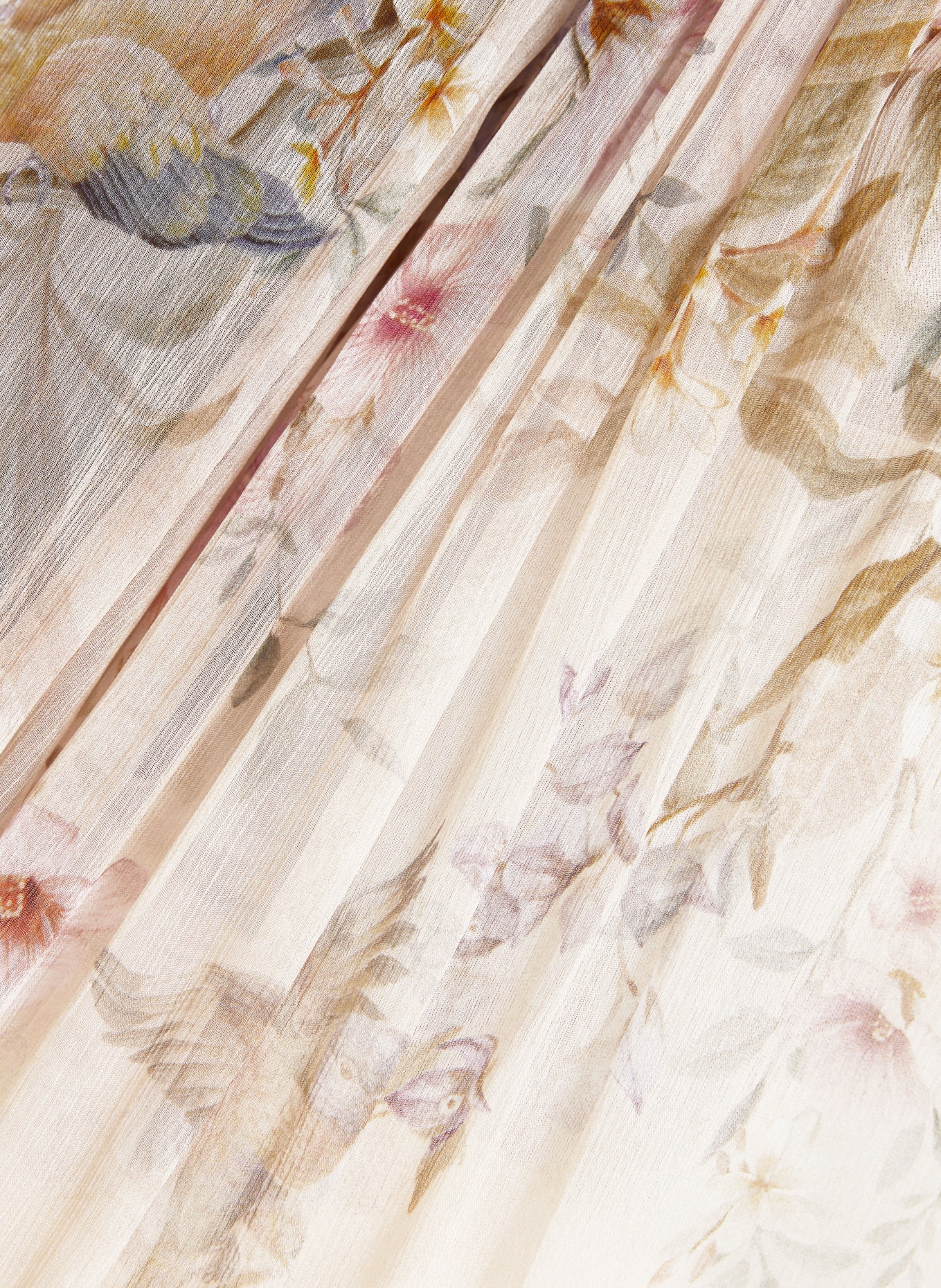 ZIMMERMANN Blusenshirt mit Rüschen: ROSÉ / LILA / OLIV