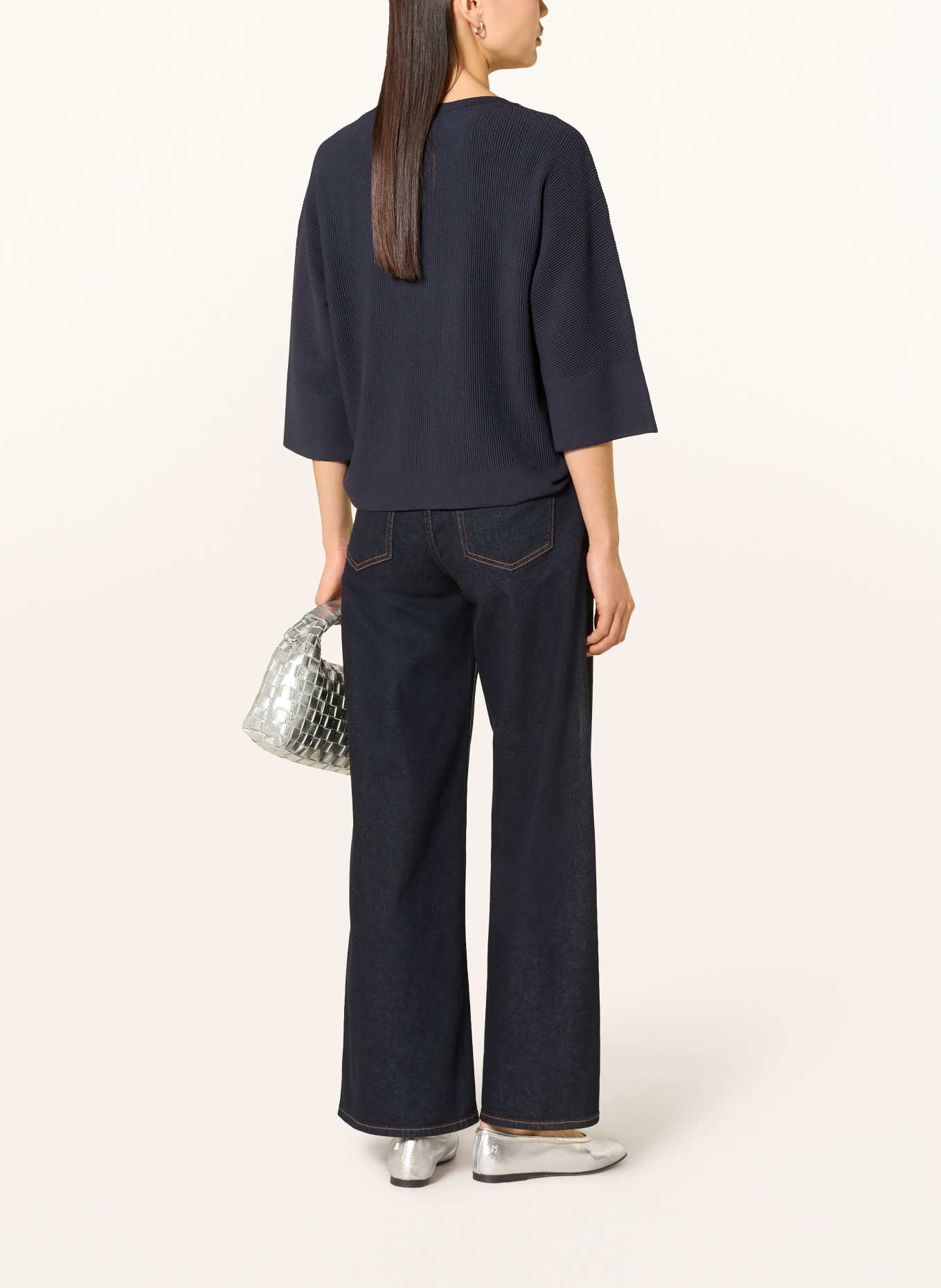 s.Oliver BLACK LABEL Pullover mit 3/4-Arm: DUNKELBLAU