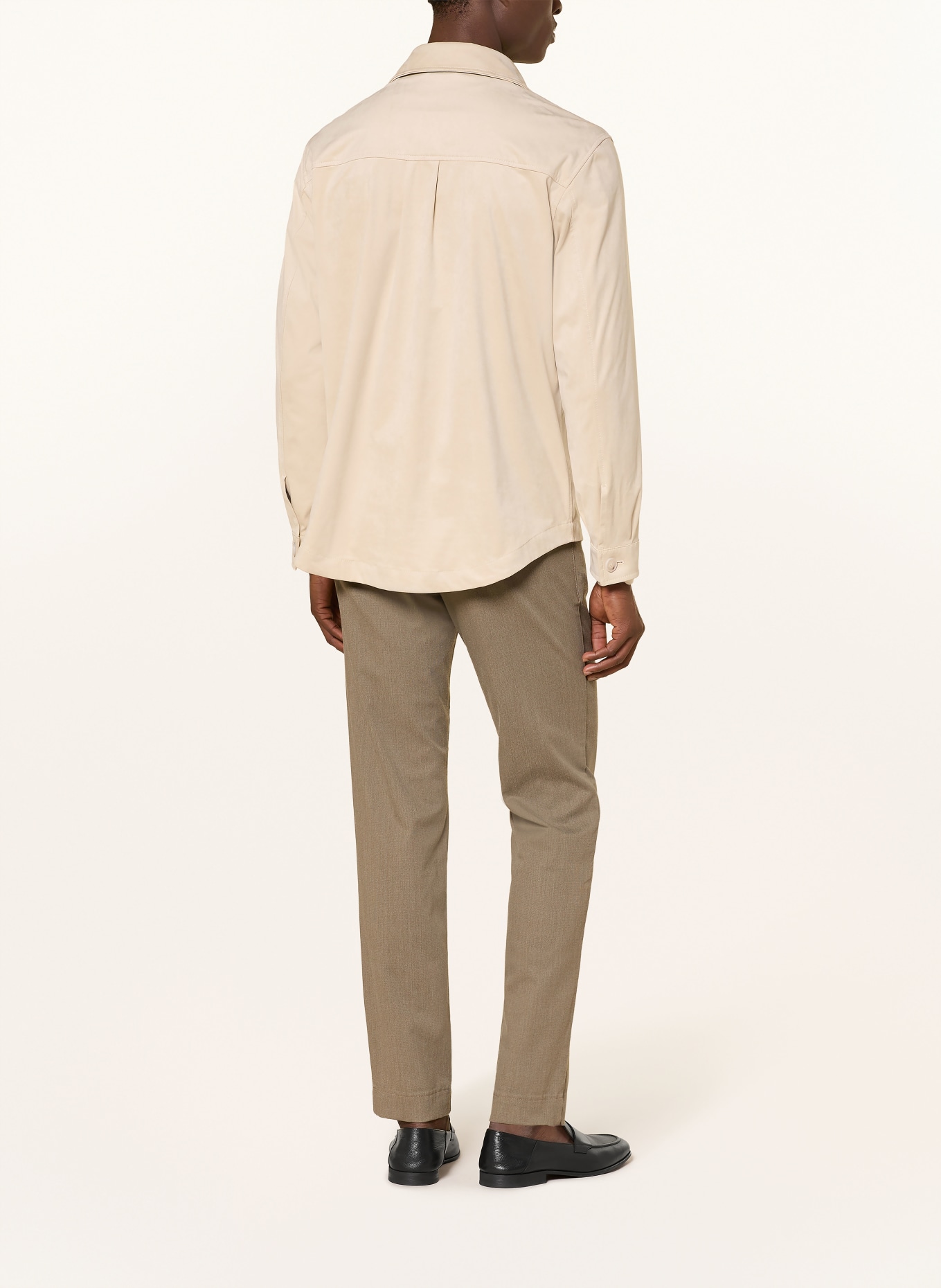 BOSS Overshirt CARPER in Lederoptik: CREME