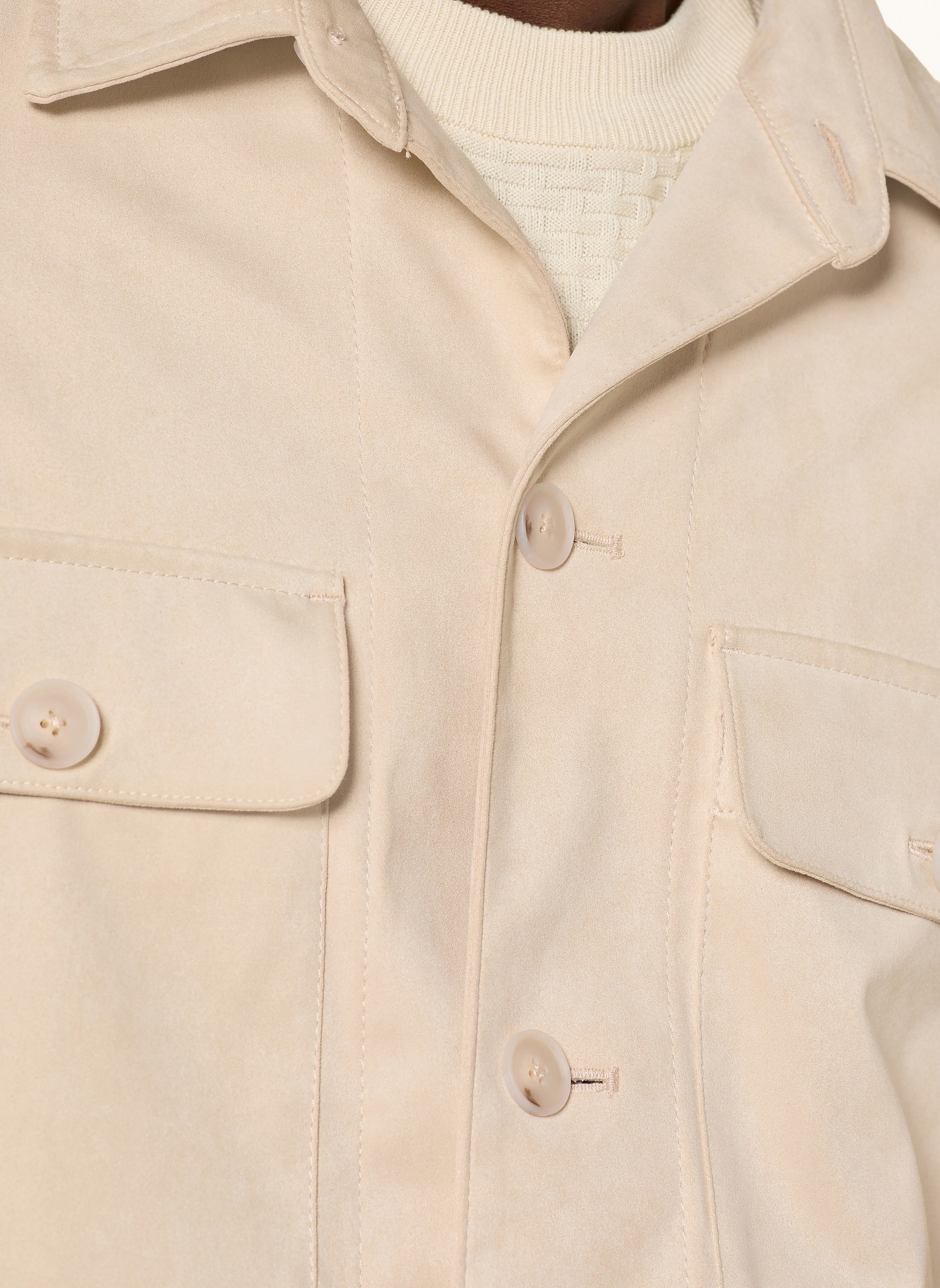 BOSS Overshirt CARPER in Lederoptik: CREME