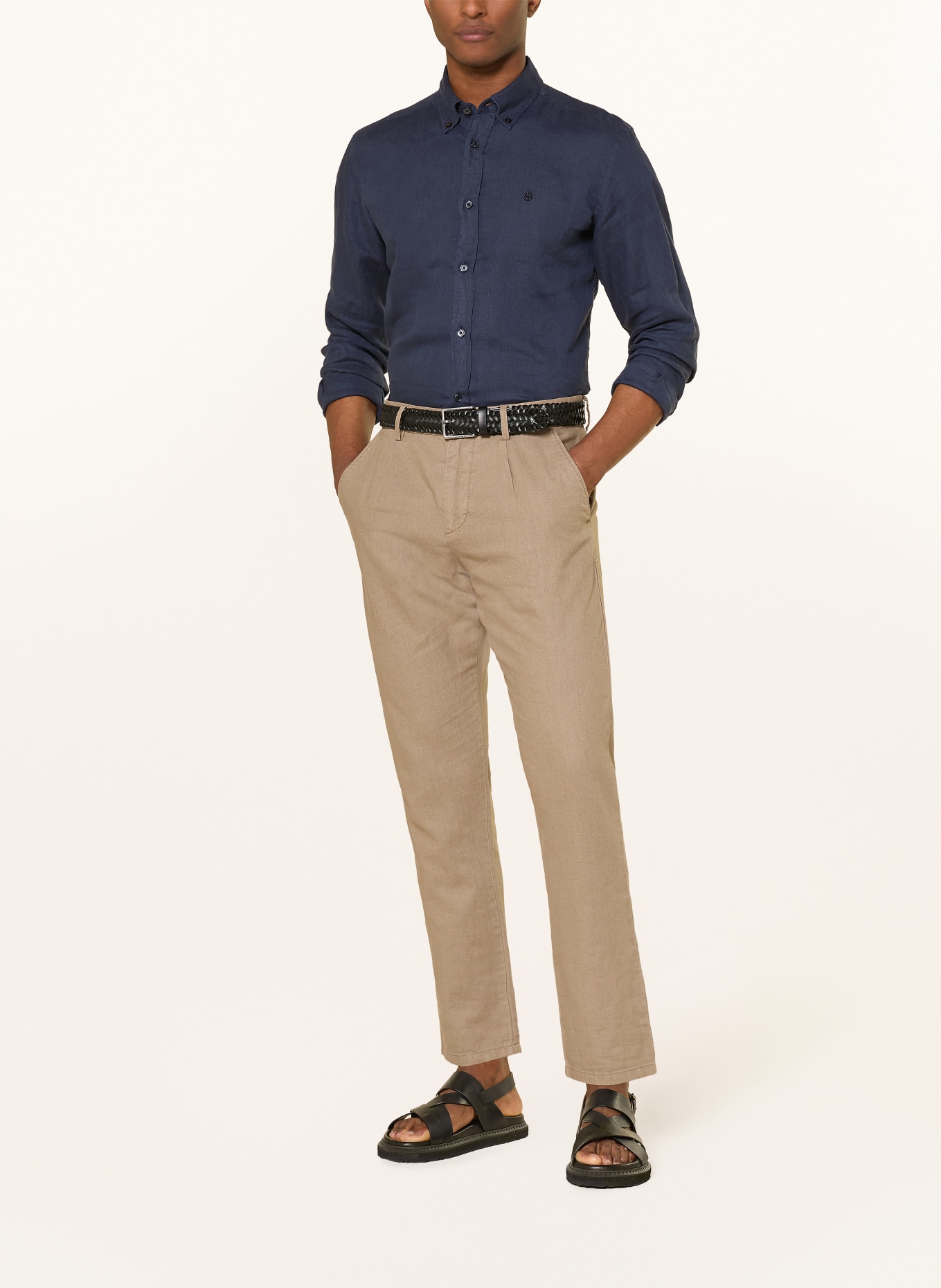 BOSS Leinenhemd LIAM Regular Fit: DUNKELBLAU