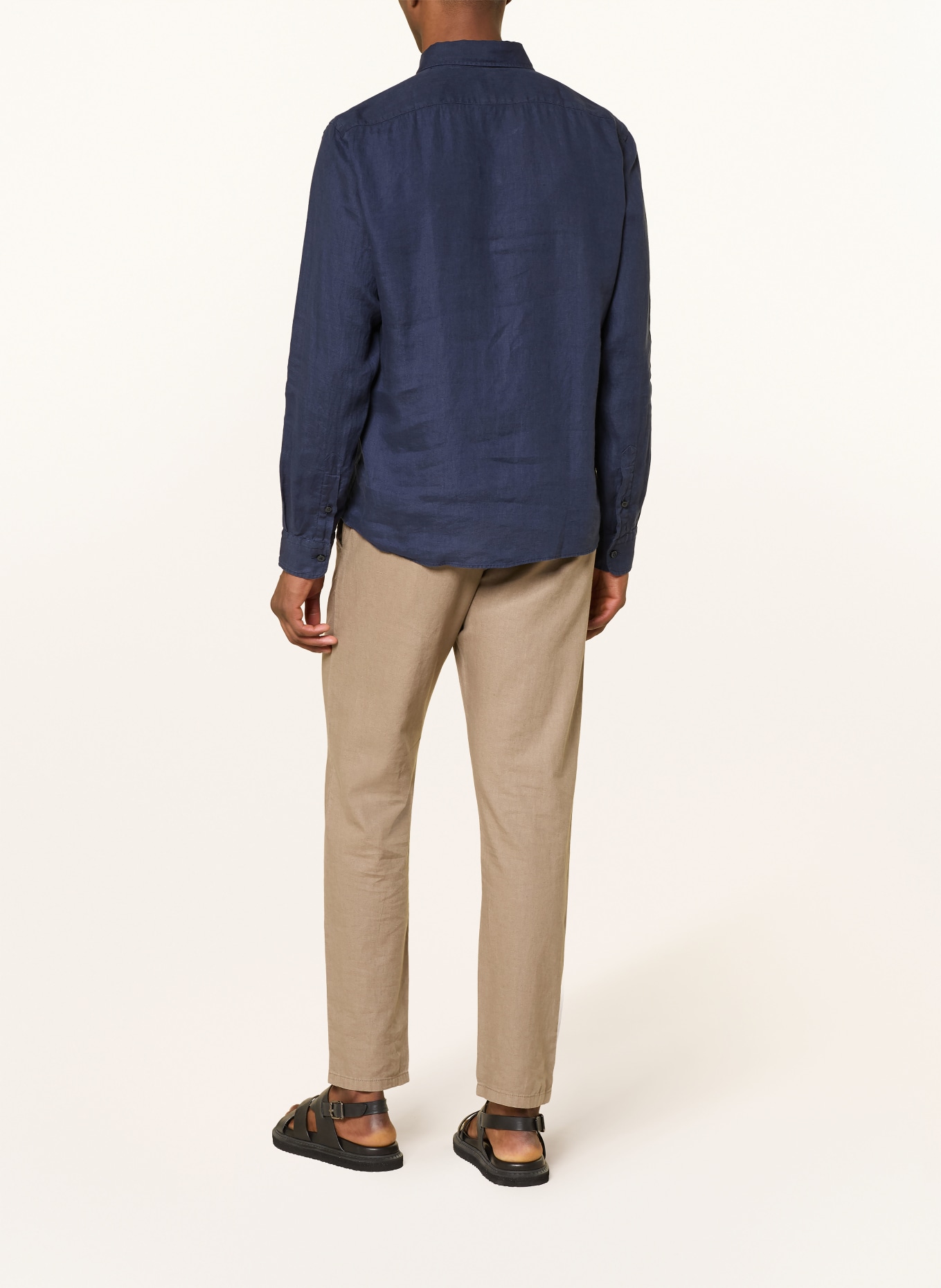 BOSS Leinenhemd LIAM Regular Fit: DUNKELBLAU