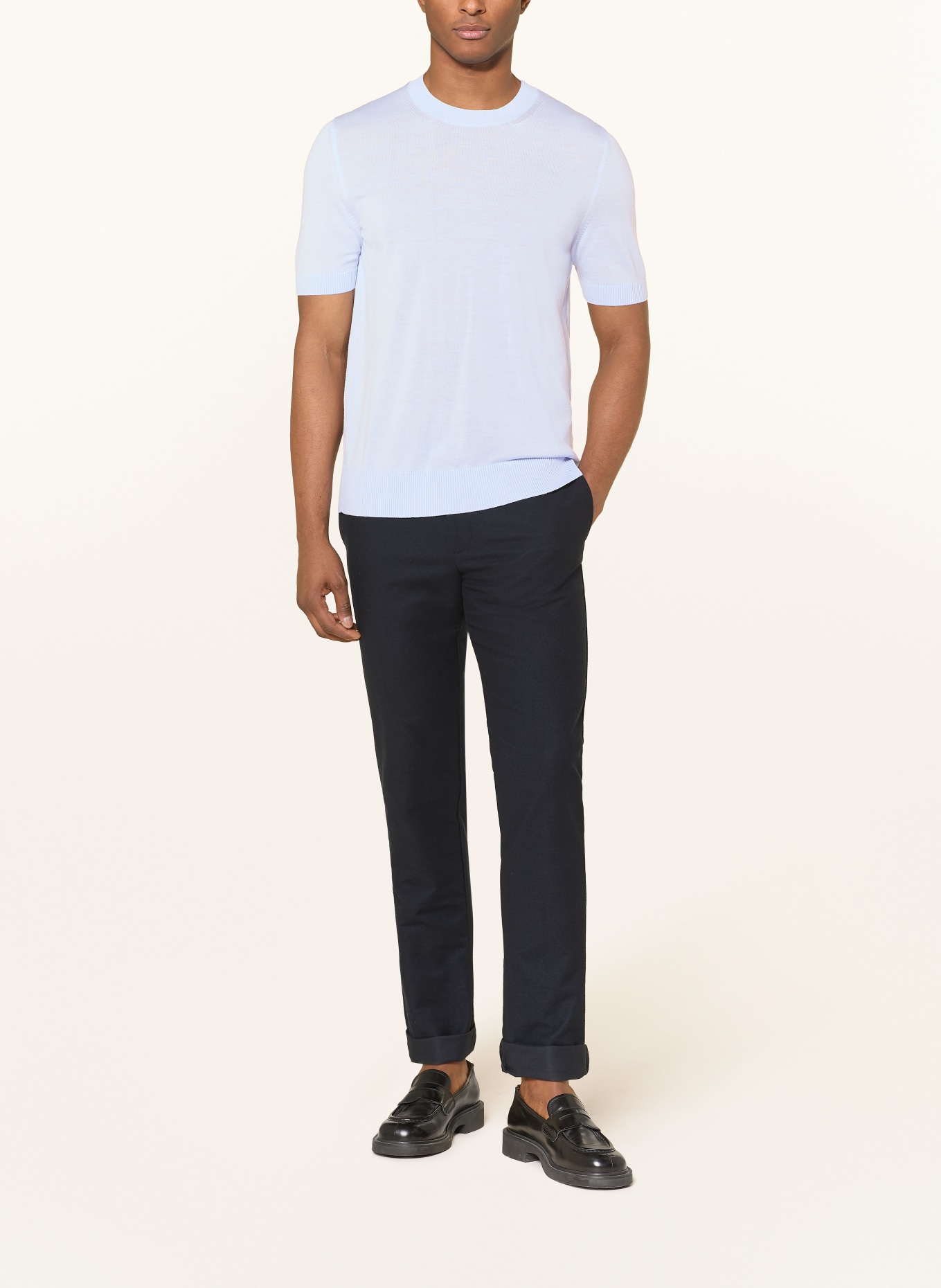 BOSS Strickshirt UMAURO: HELLBLAU