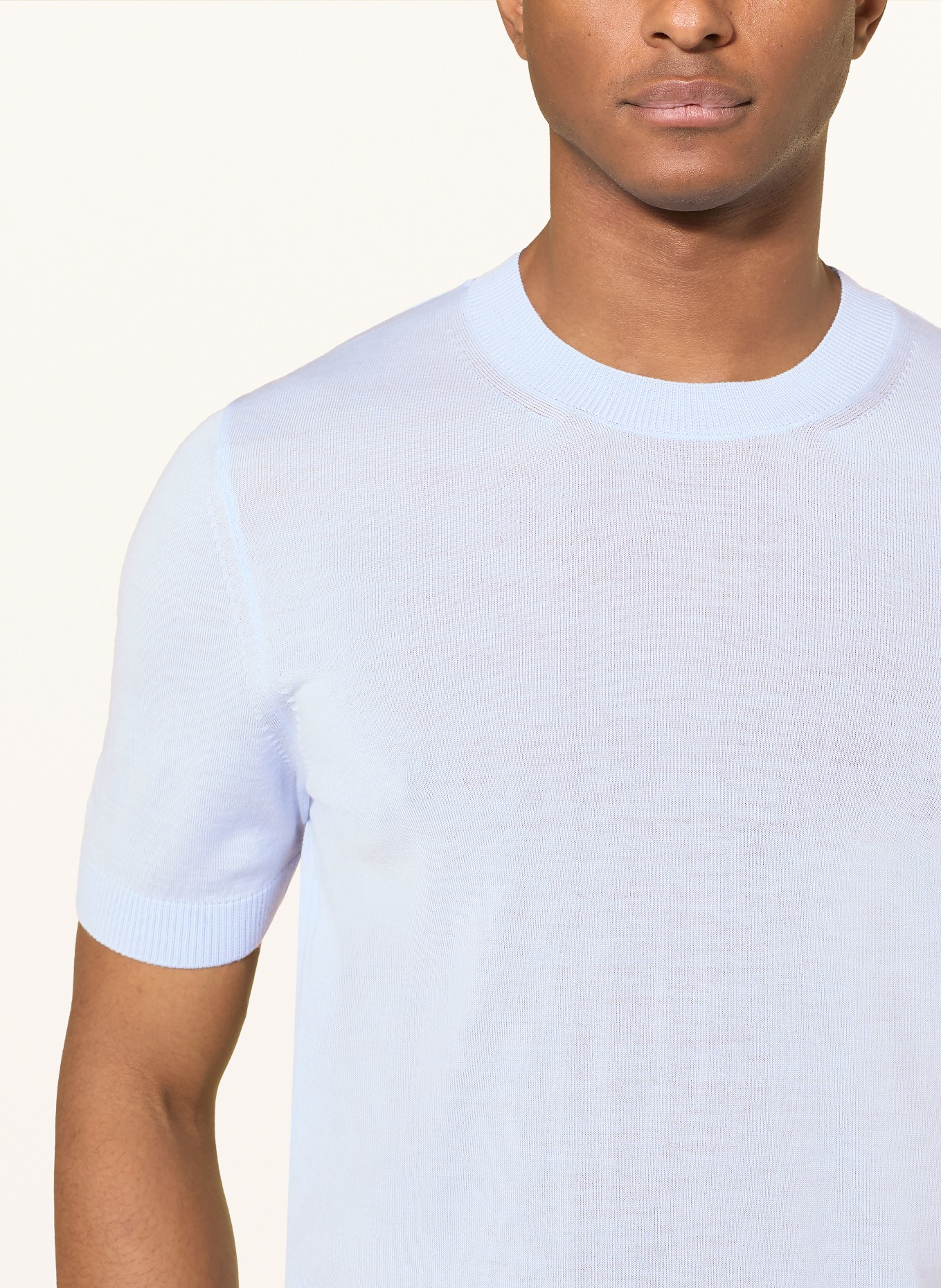 BOSS Strickshirt UMAURO: HELLBLAU