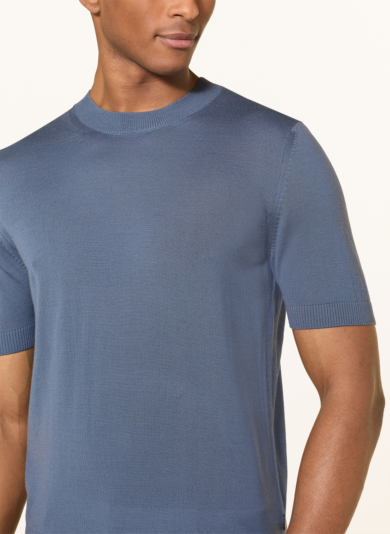 BOSS Strickshirt UMAURO: DUNKELBLAU