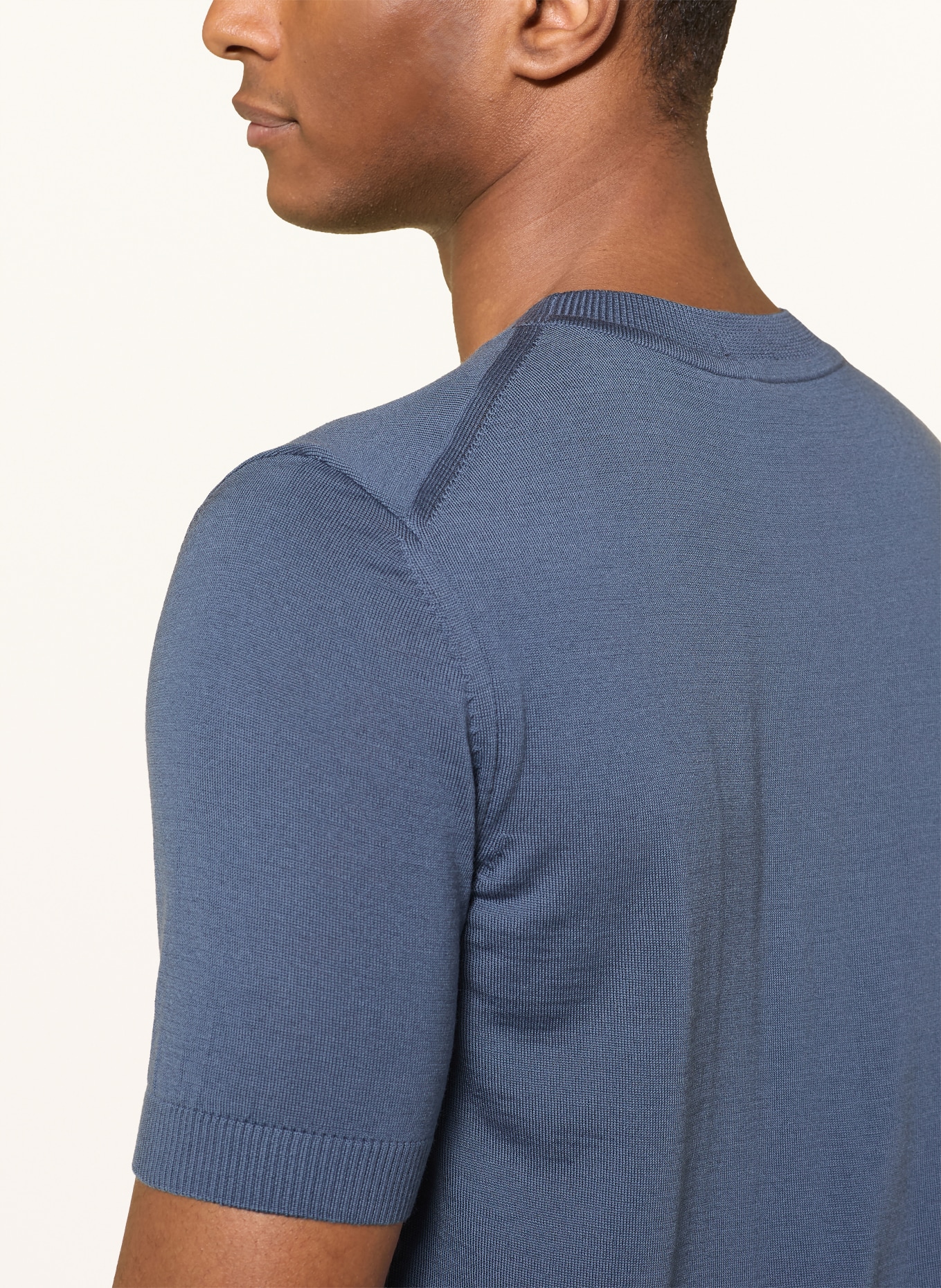 BOSS Strickshirt UMAURO: DUNKELBLAU