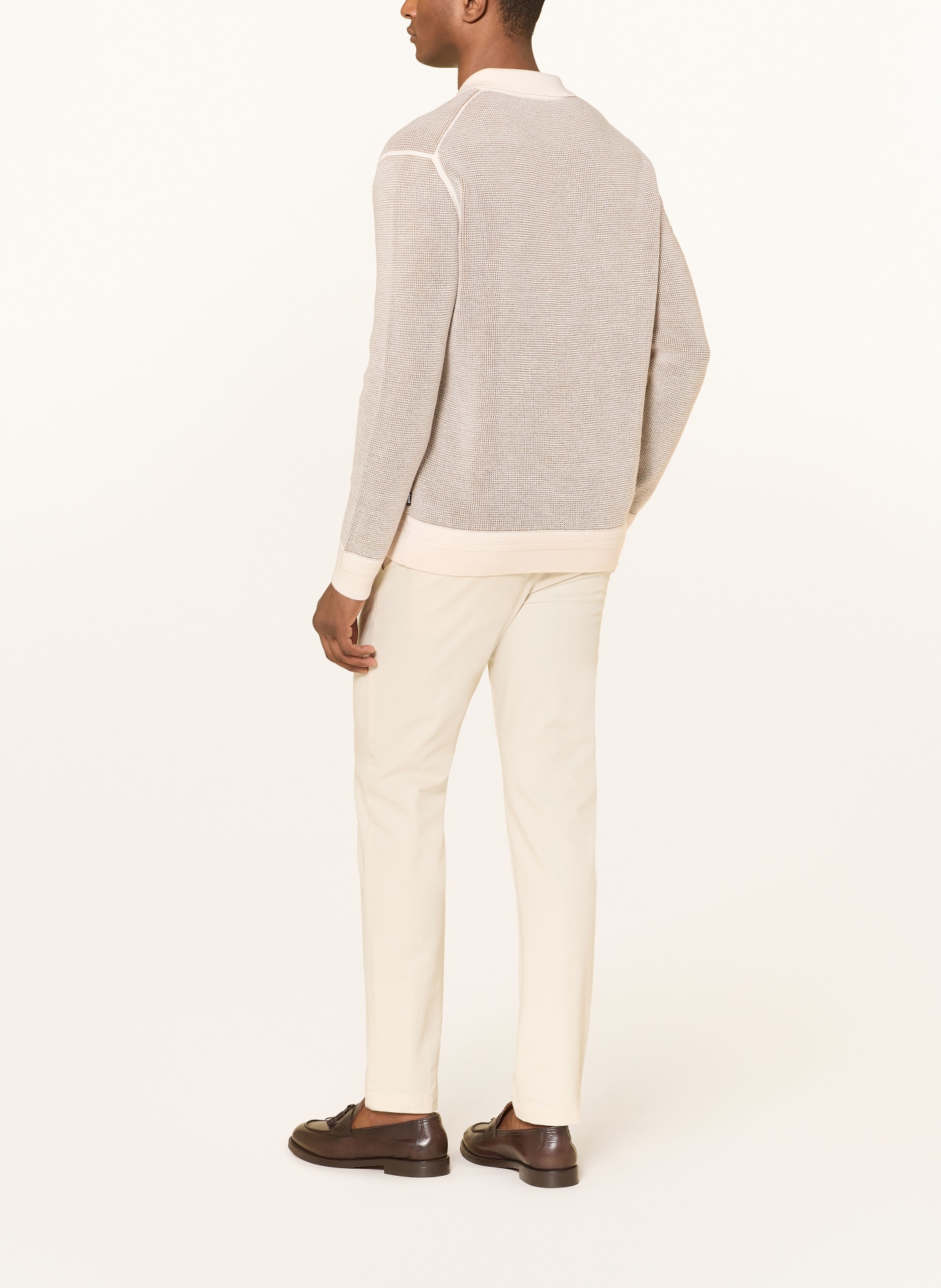 BOSS ULIO knitted polo shirt: BEIGE / LIGHT BROWN