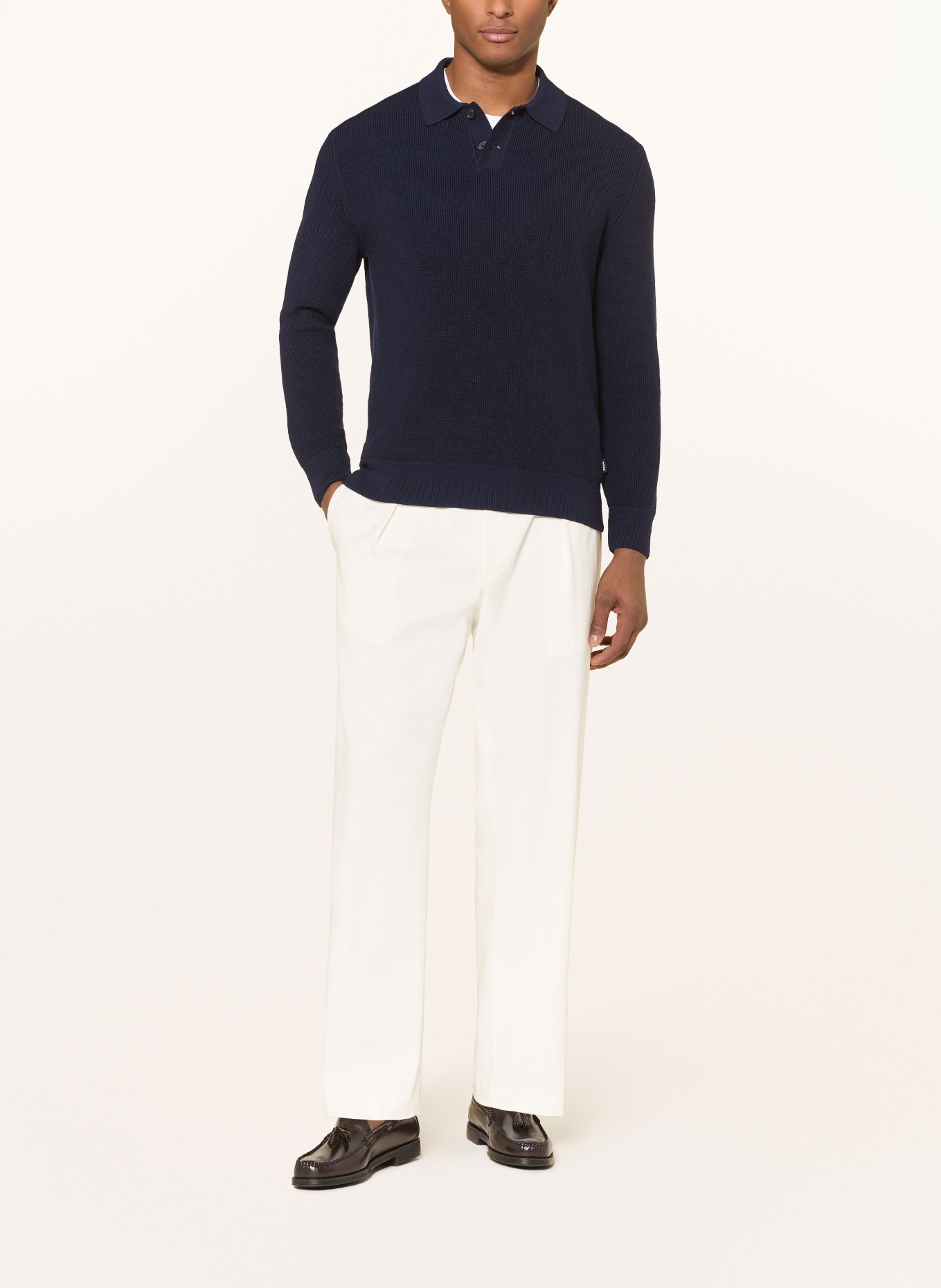 BOSS ULIO knitted polo shirt: DARK BLUE