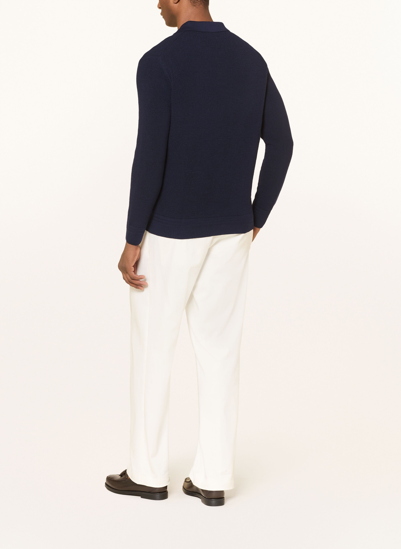 BOSS ULIO knitted polo shirt: DARK BLUE