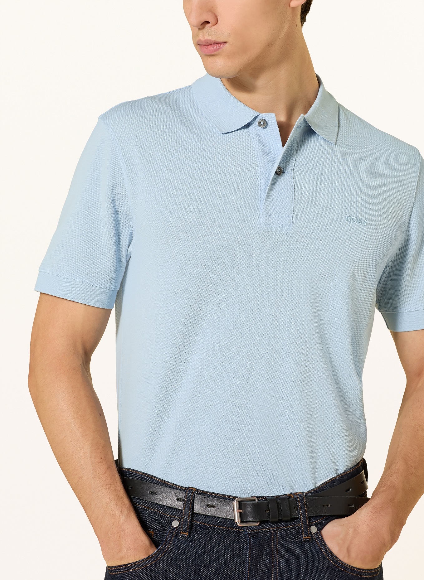 BOSS Piqué-Poloshirt PALLAS Regular Fit: HELLBLAU