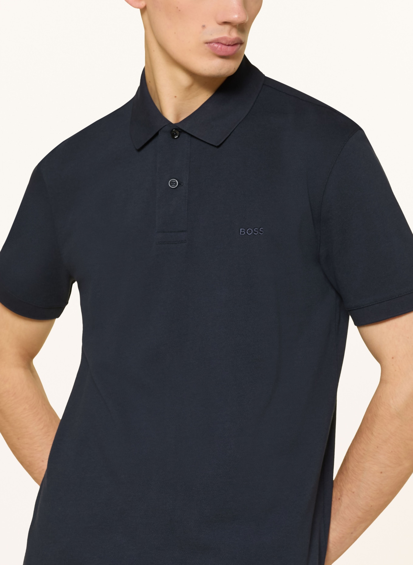 BOSS Piqué-Poloshirt PALLAS Regular Fit: SCHWARZ