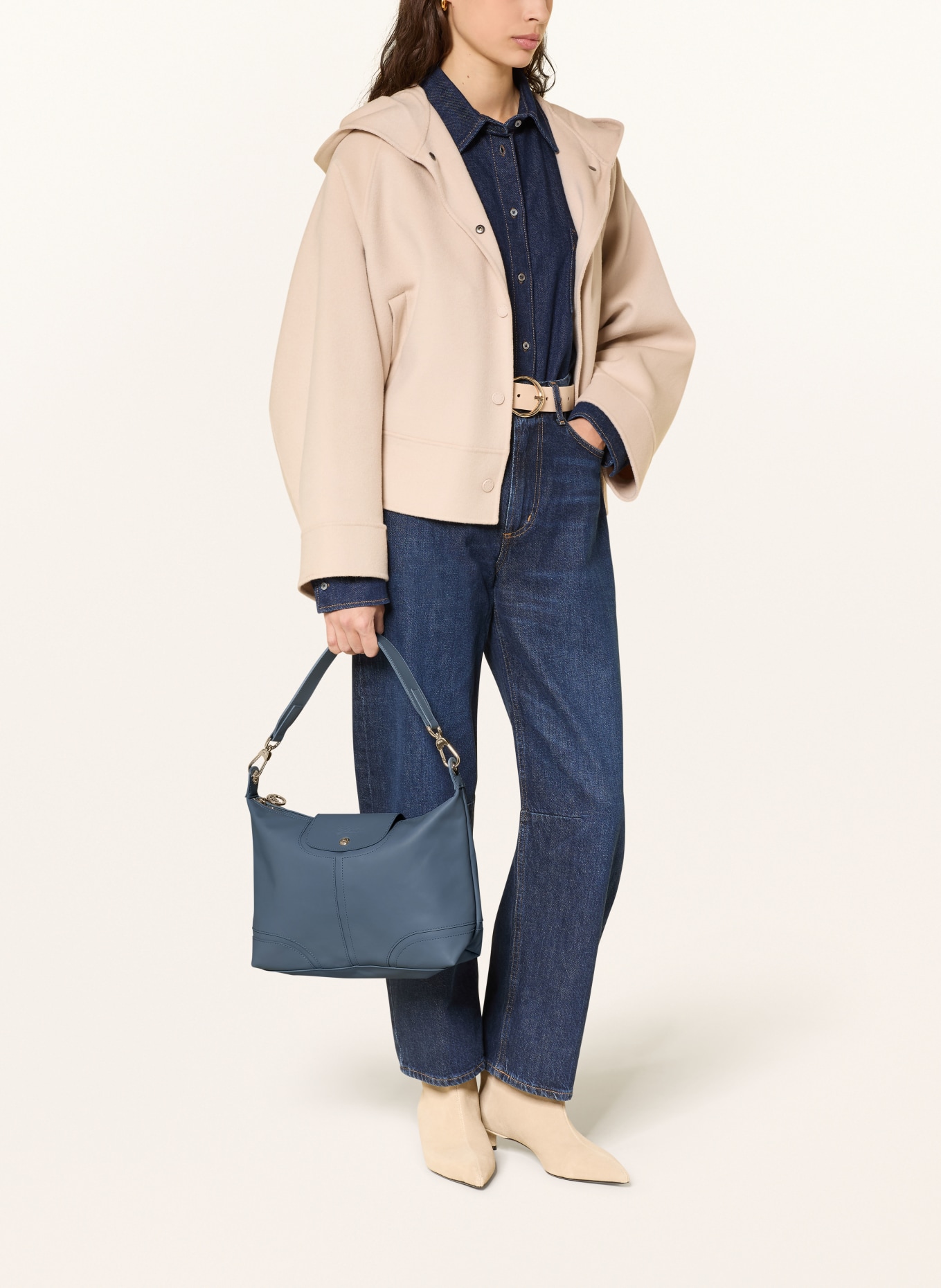 LONGCHAMP Schultertasche LE PLIAGE XTRA: HELLBLAU / GOLD