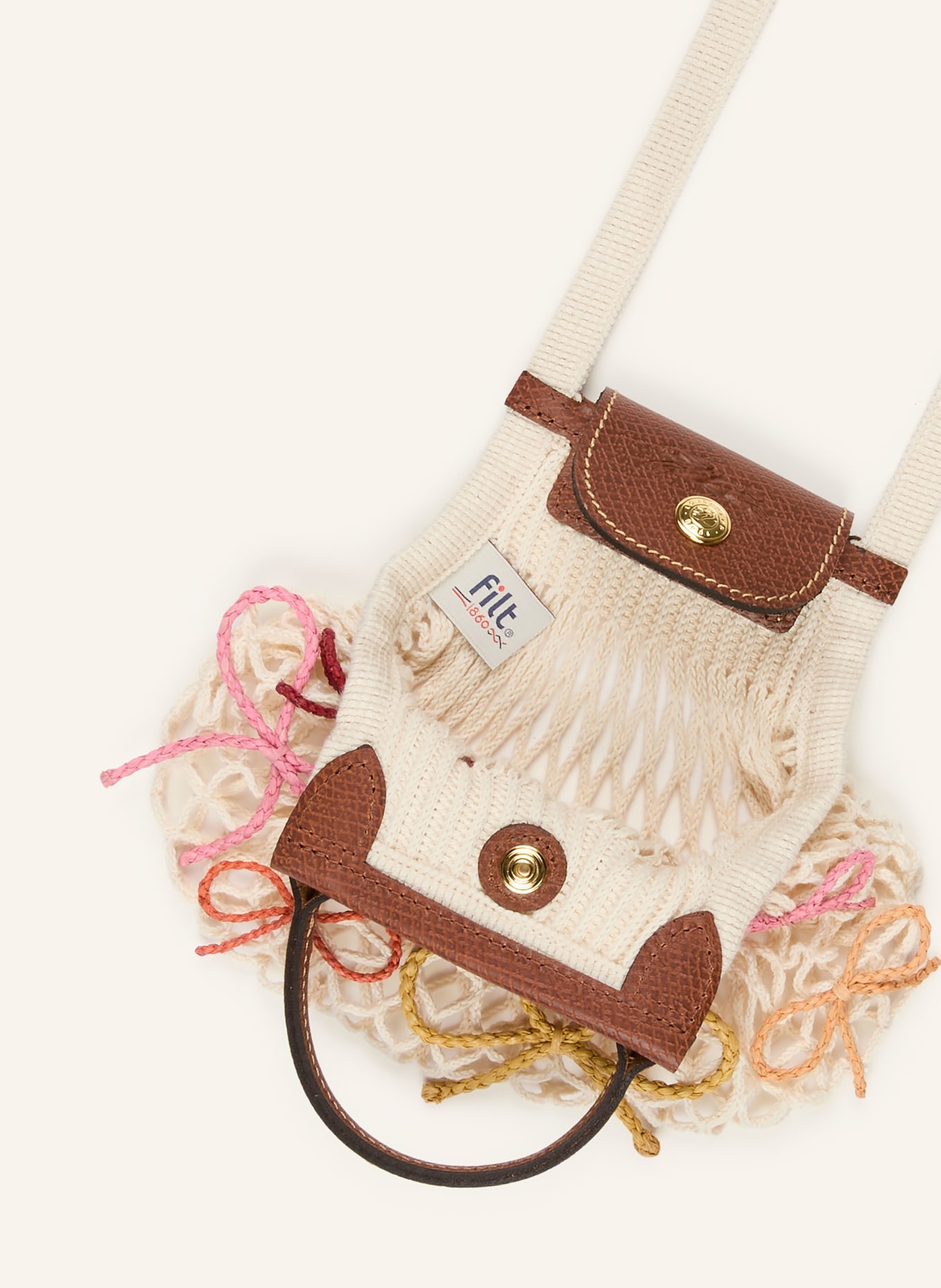 LONGCHAMP Umhängetasche LE PLIAGE COLLECTION XS: ECRU / GOLD / DUNKELBRAUN