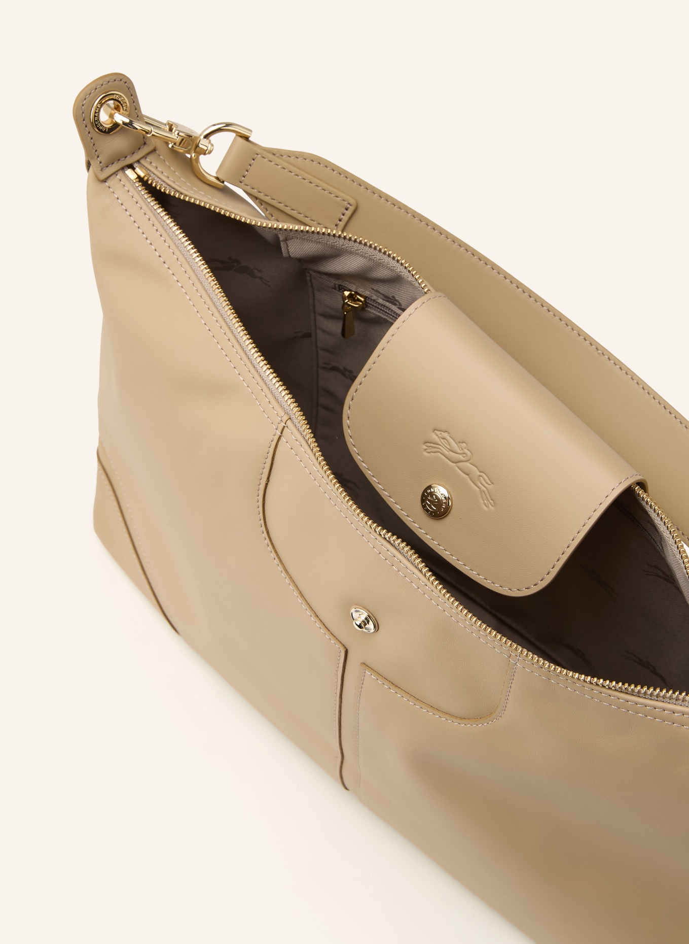 LONGCHAMP Schultertasche LE PLIAGE XTRA: BEIGE / GOLD