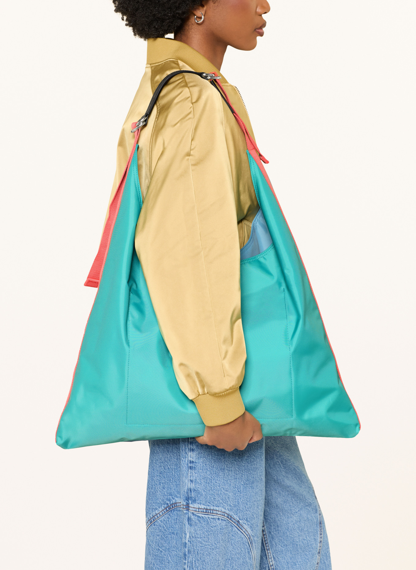 LONGCHAMP Shopper RE-PLAY: NEONTÜRKIS / ROT / HELLBLAU