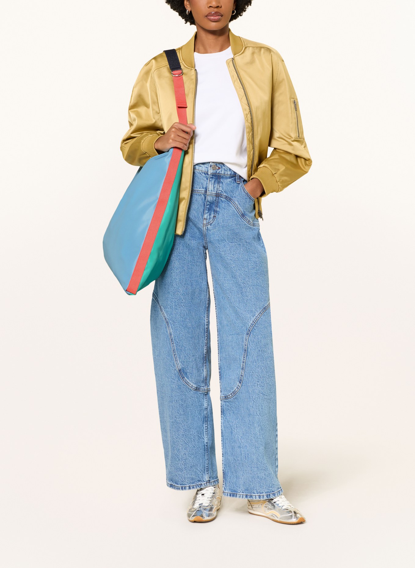 LONGCHAMP Shopper RE-PLAY: NEONTÜRKIS / ROT / HELLBLAU