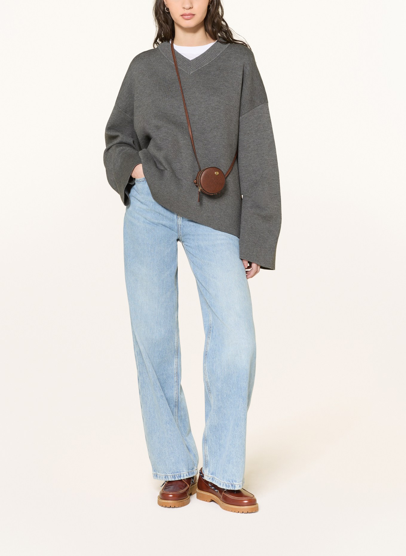 LONGCHAMP Geldbörse ÉPURE zum Umhängen: BRAUN / GOLD