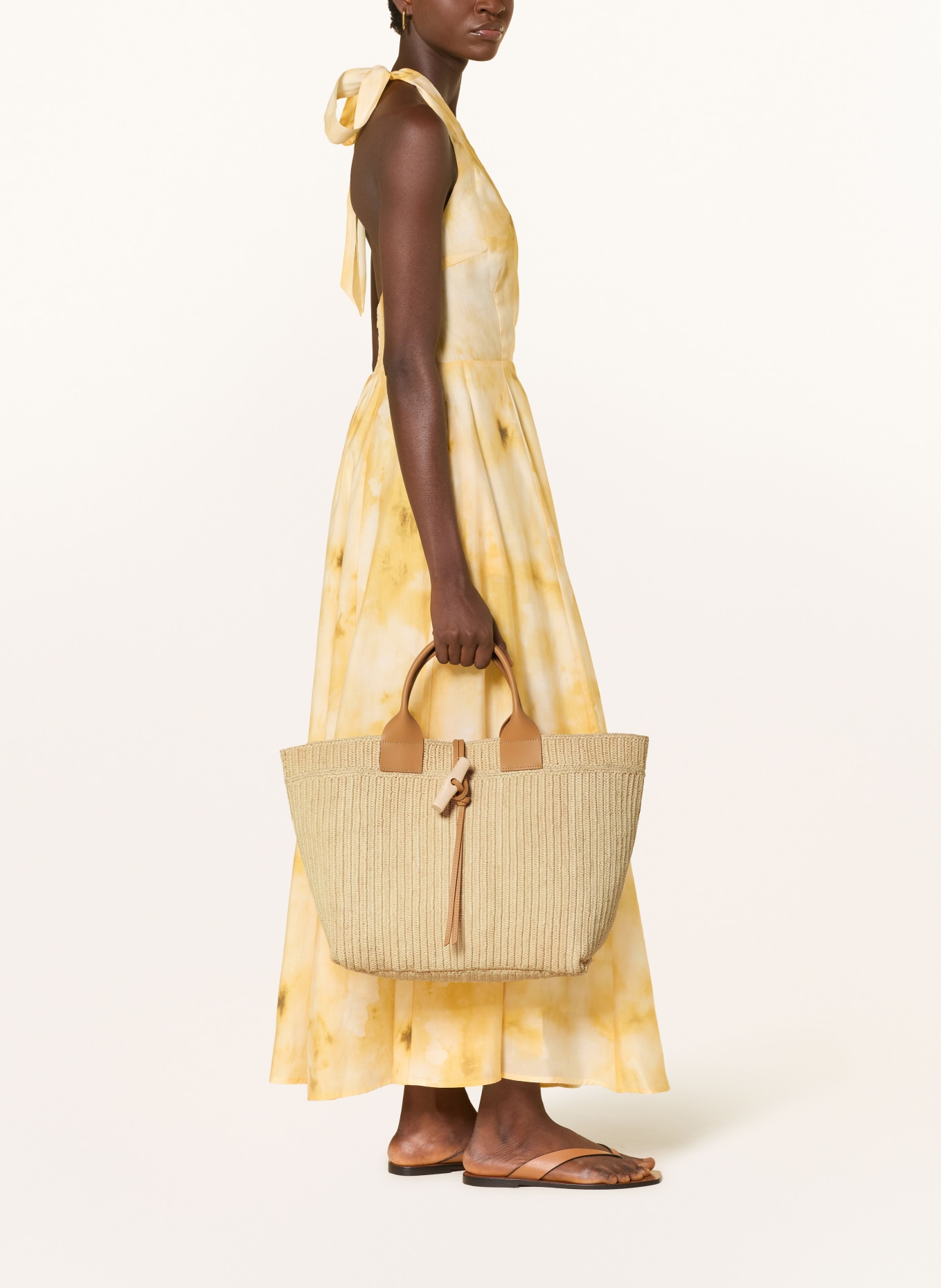 LONGCHAMP Shopper LE ROSEAU LARGE: BEIGE / HELLBRAUN