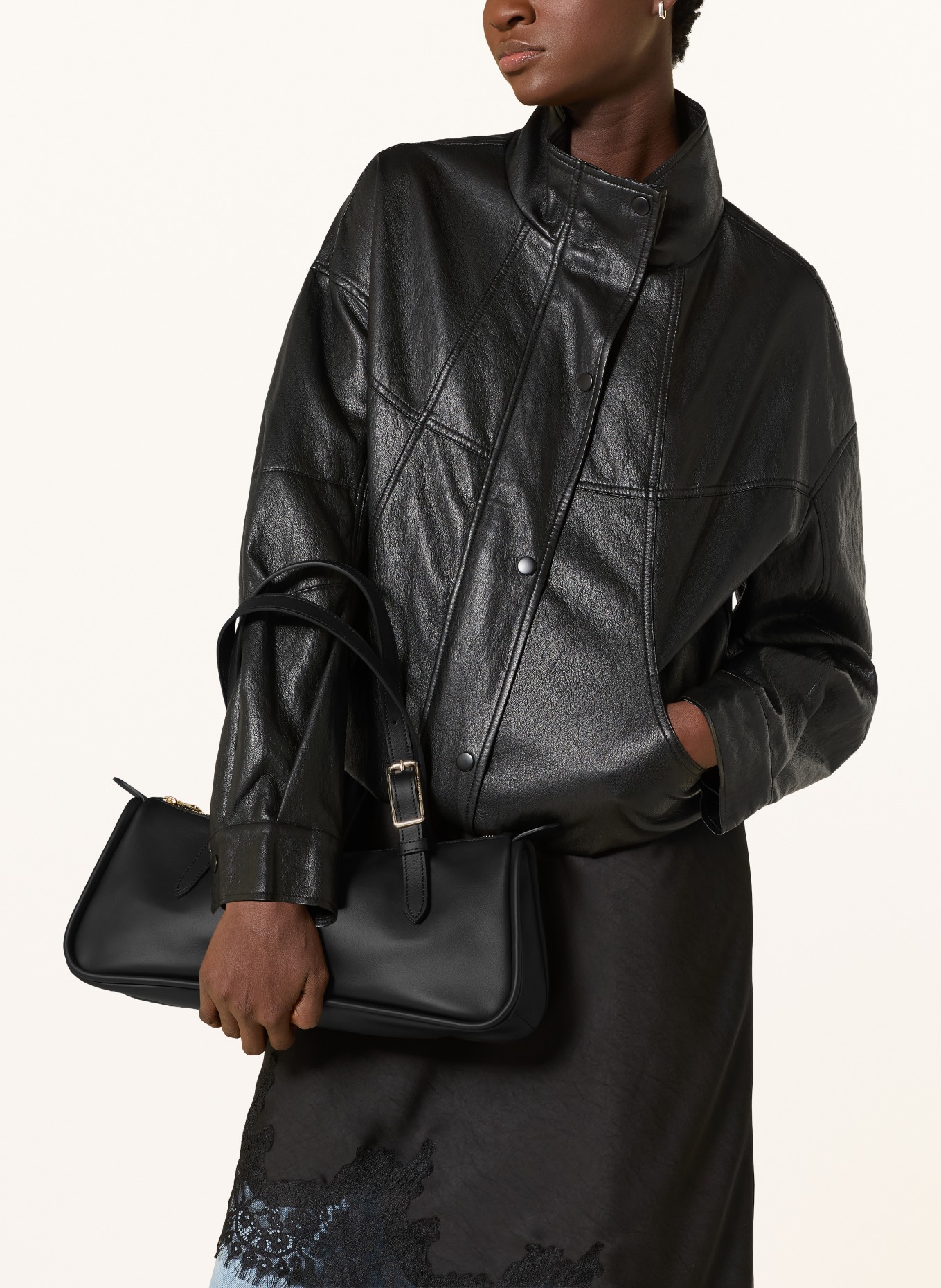 LONGCHAMP Handtasche LOOONG LARGE: SCHWARZ / GOLD