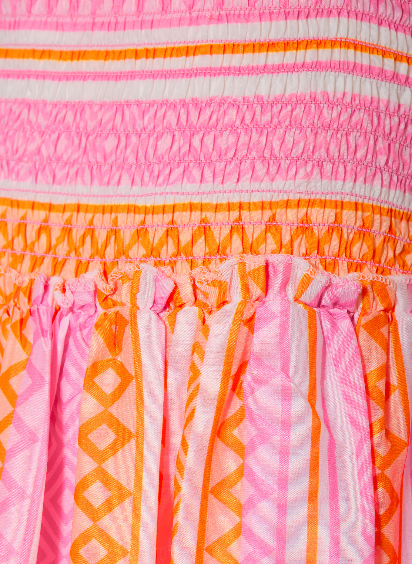 DANAMADE Kleid mit Rüschen: ORANGE / ROSA / WEISS