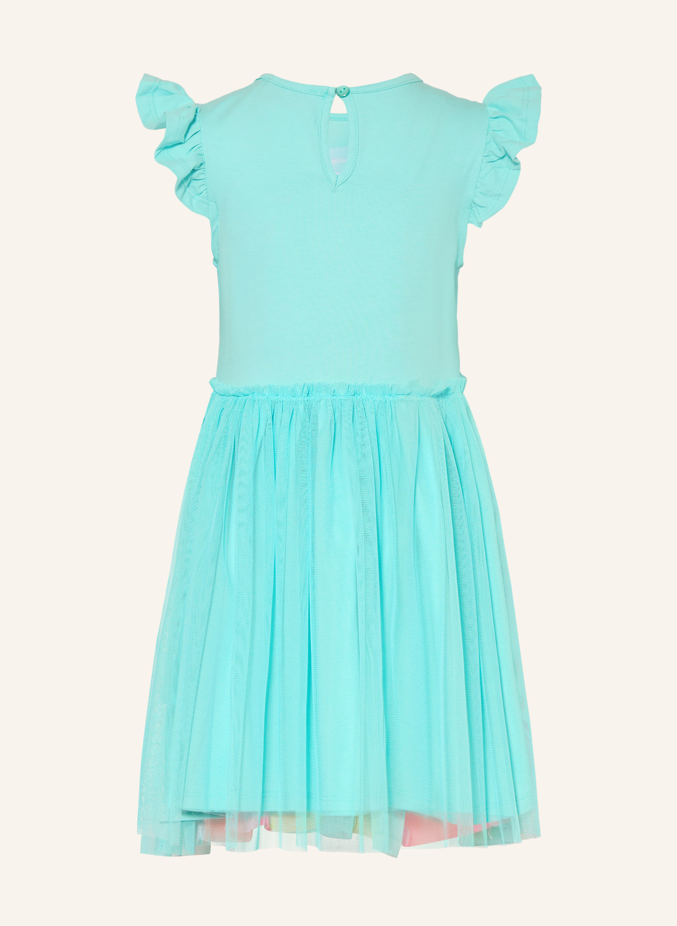 DANAMADE Robe en mélange de matières avec paillettes: TURQUOISE / ROSE FUCHSIA / JAUNE