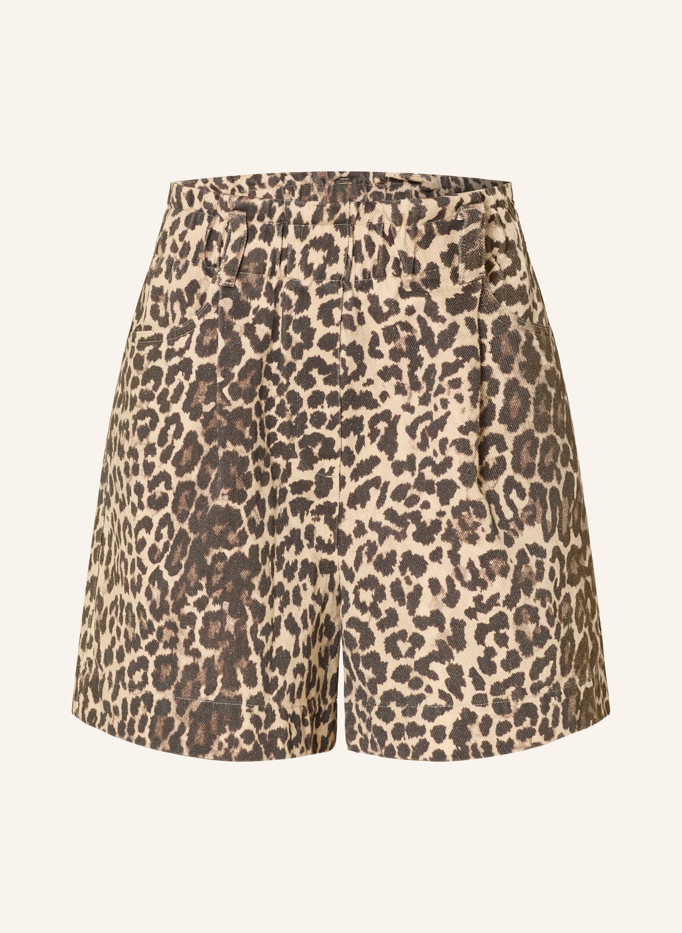 MRS & HUGS Paperbag shorts: BEIGE / DARK BROWN