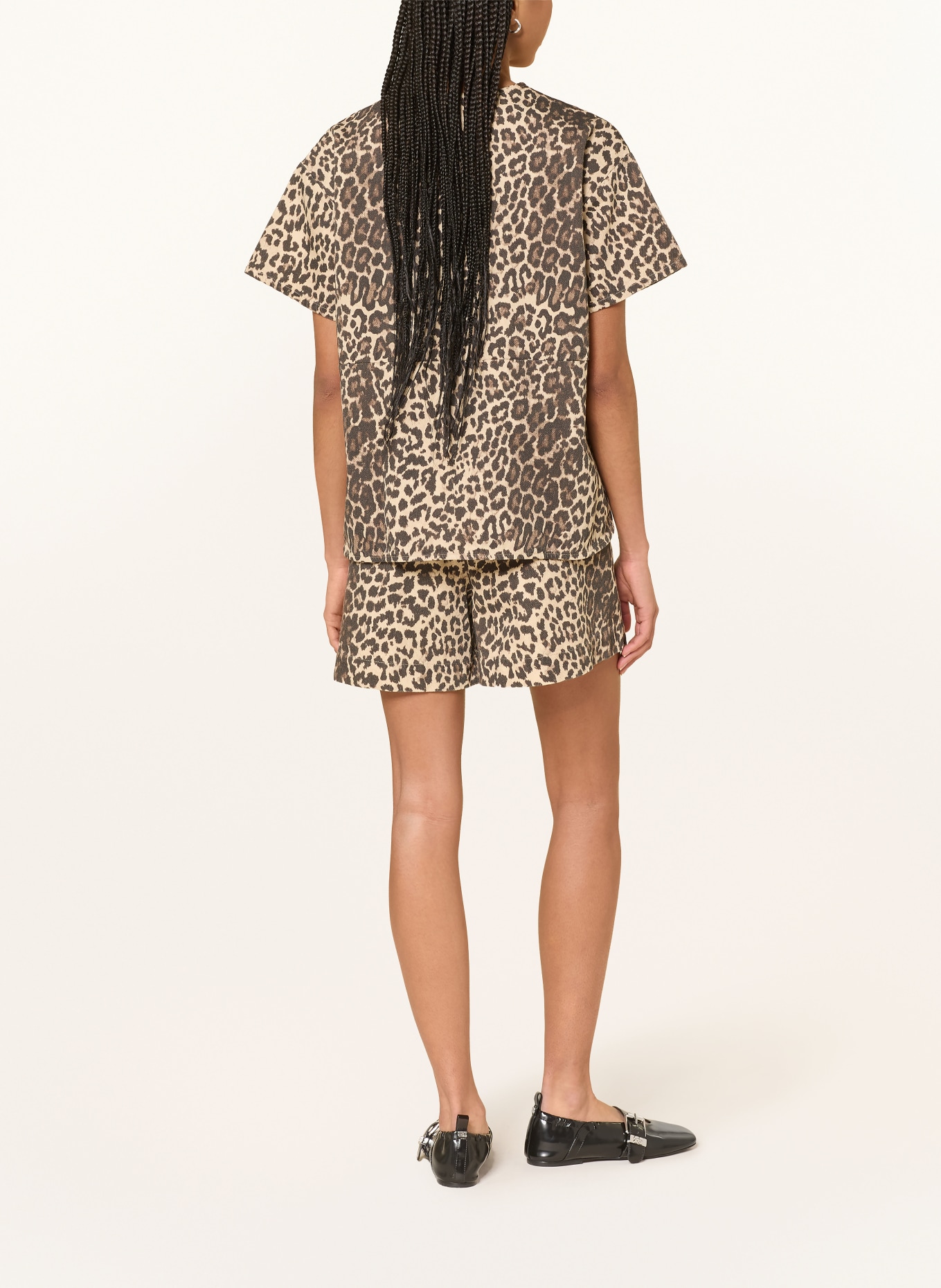 MRS & HUGS Paperbag shorts: BEIGE / DARK BROWN