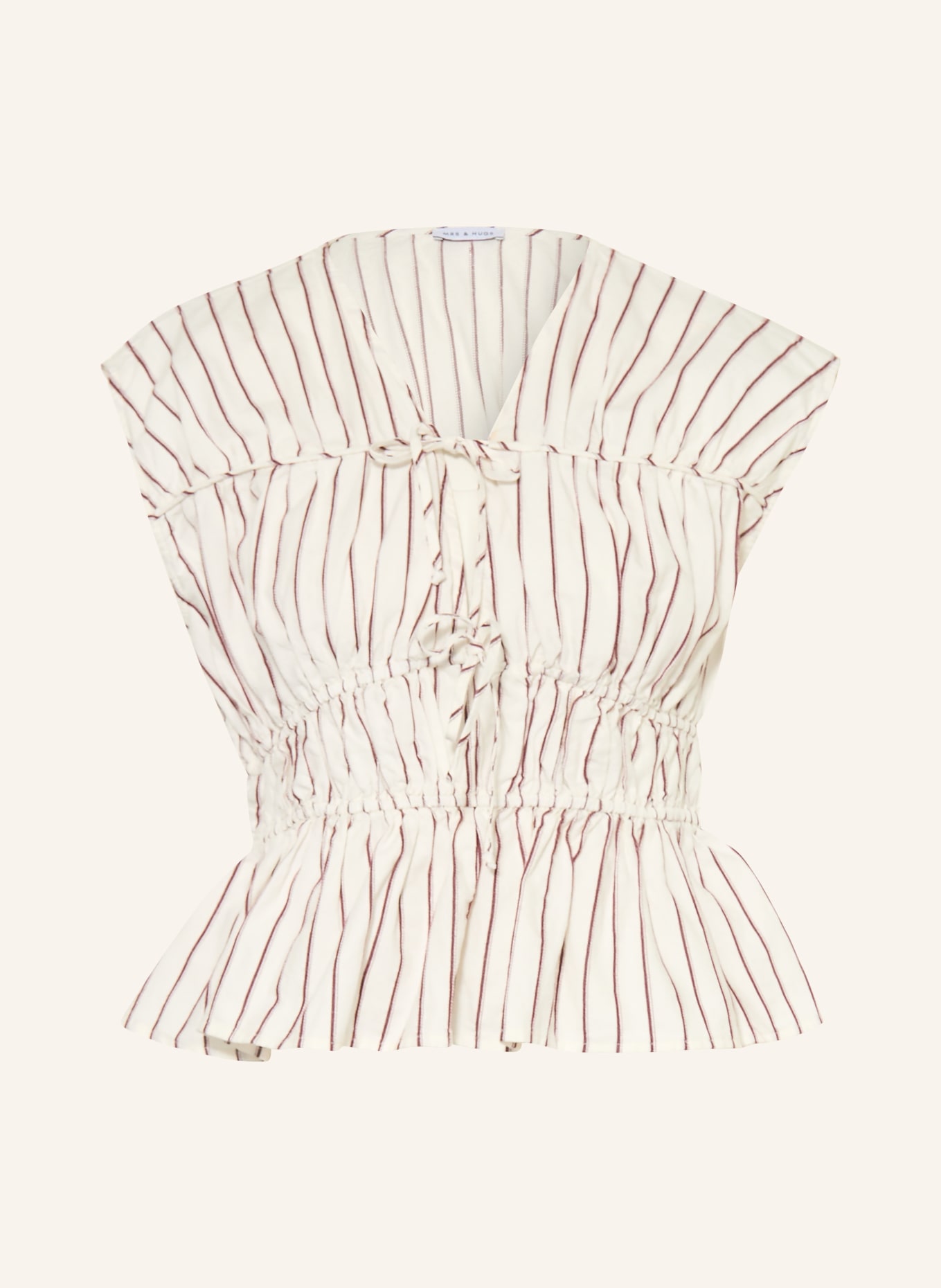 MRS & HUGS Blusentop: WEISS / BRAUN