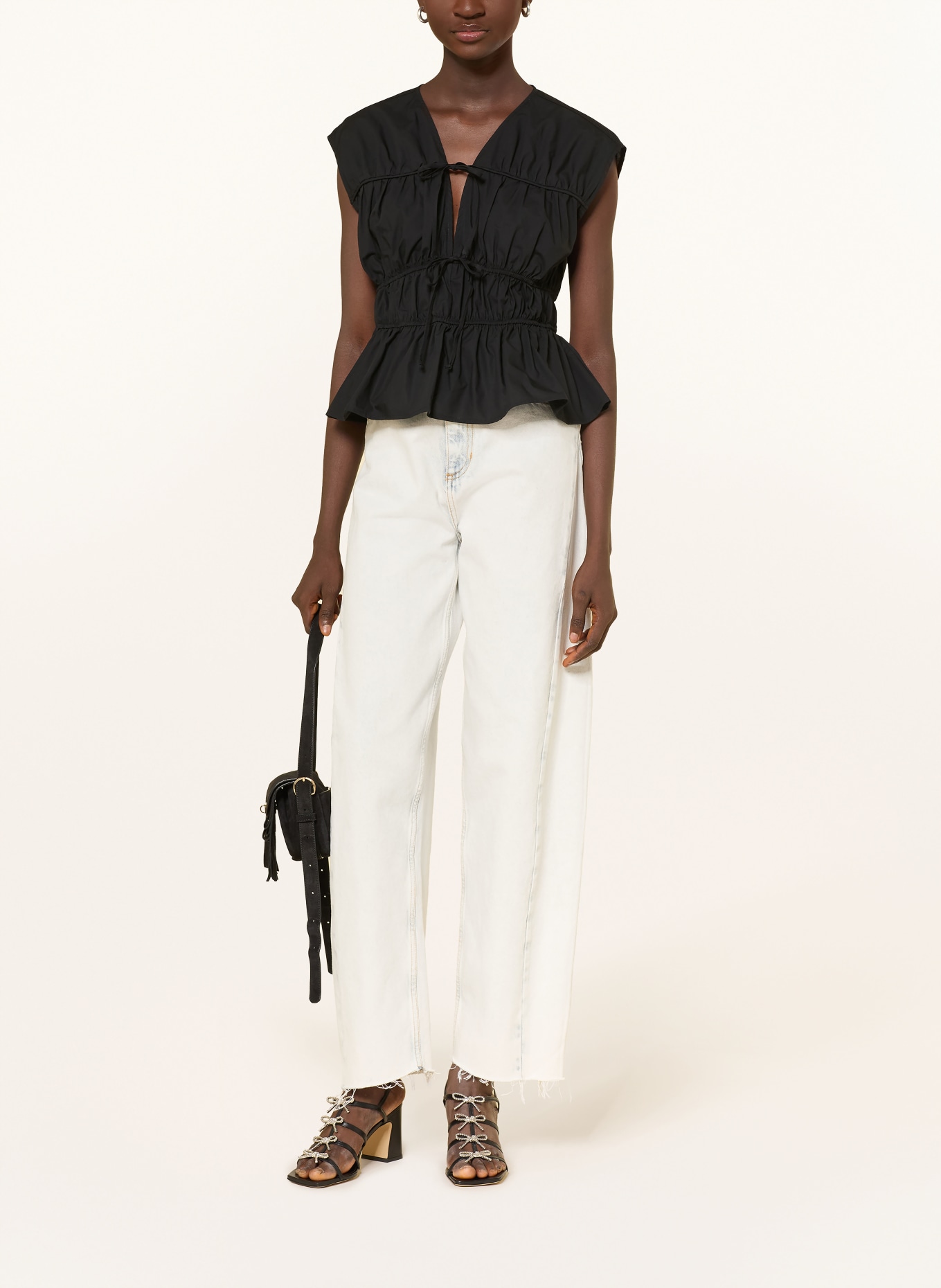 MRS & HUGS Blusentop: SCHWARZ