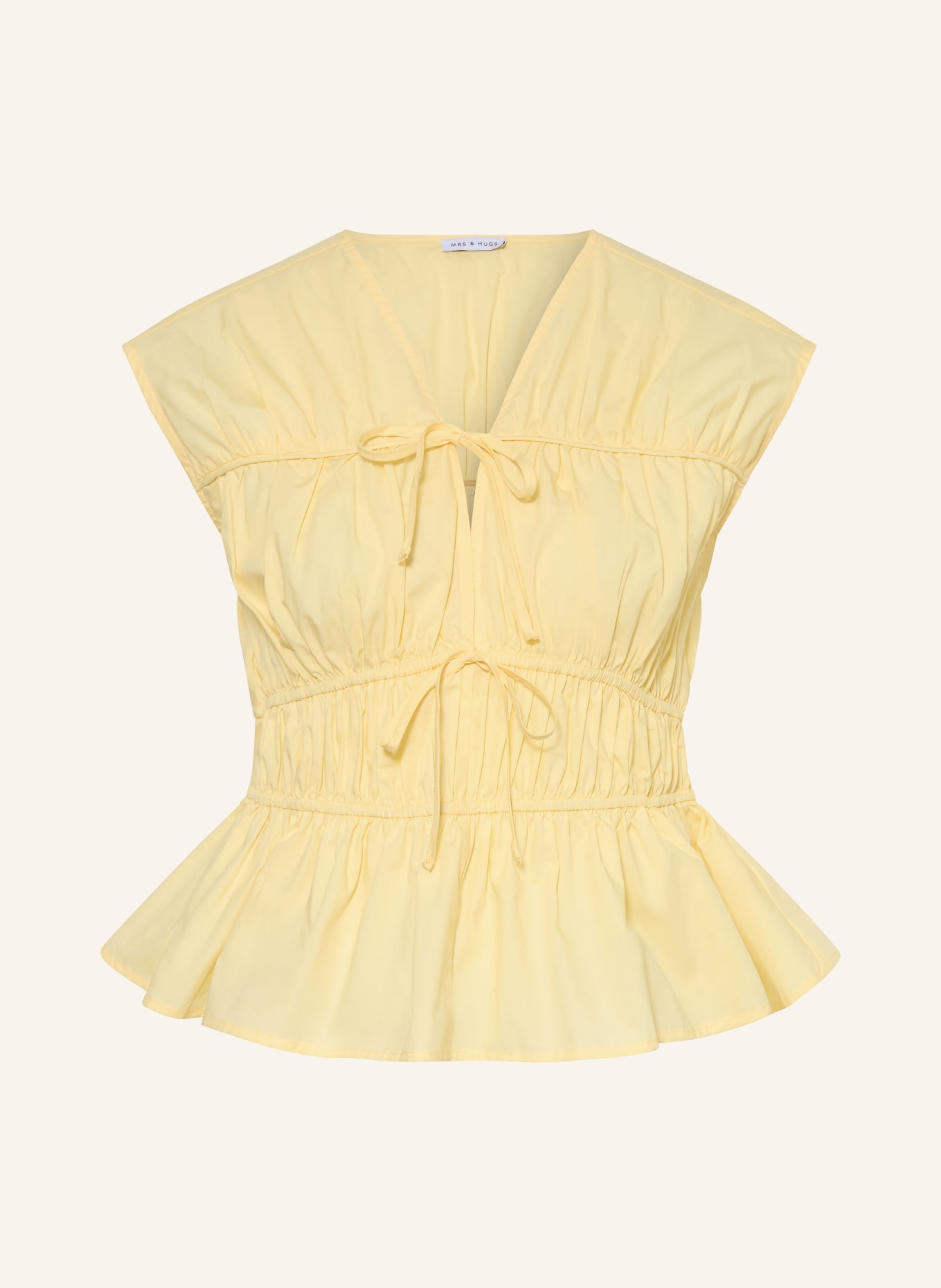 MRS & HUGS Blusentop: HELLGELB