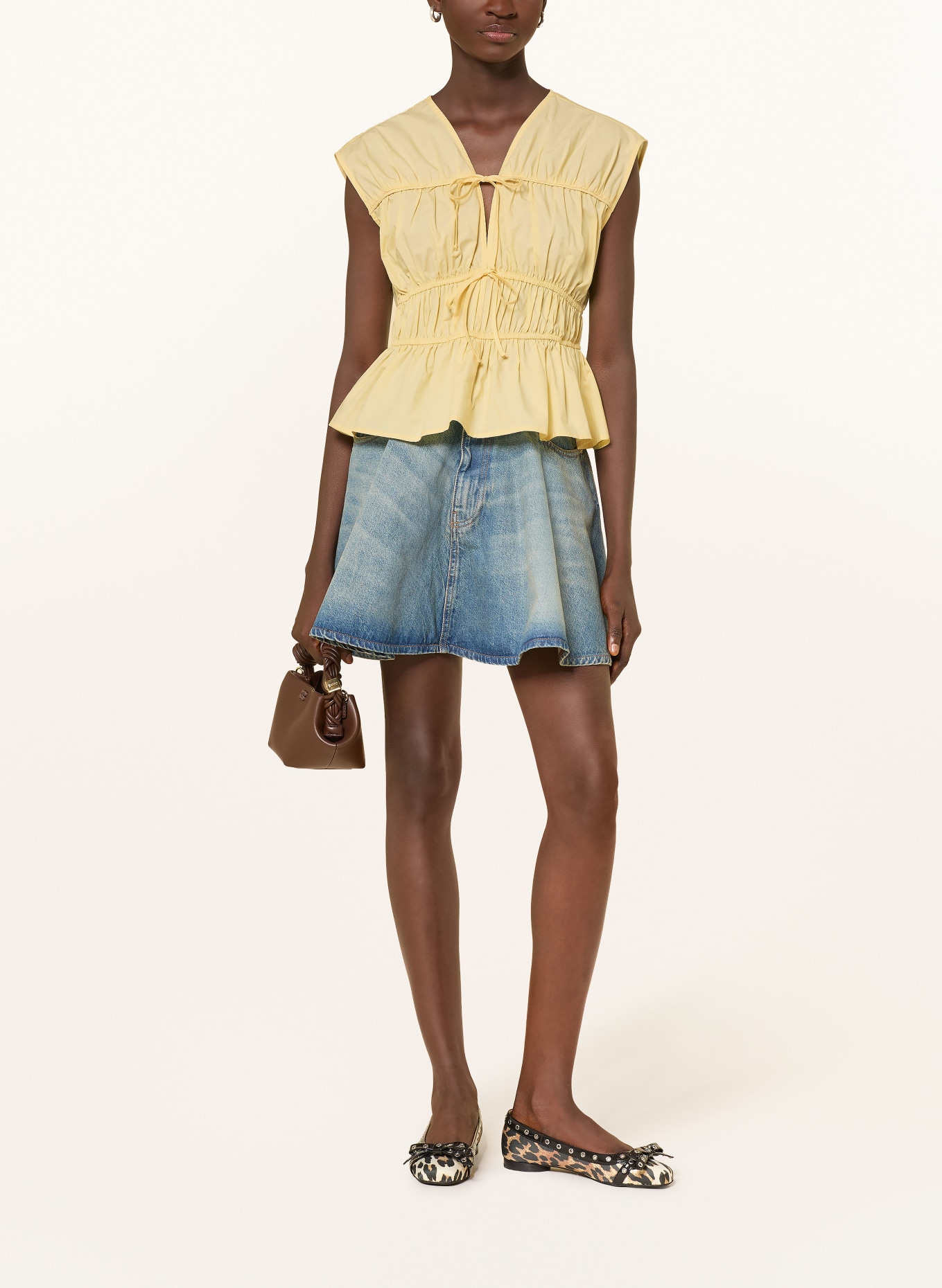 MRS & HUGS Blusentop: HELLGELB