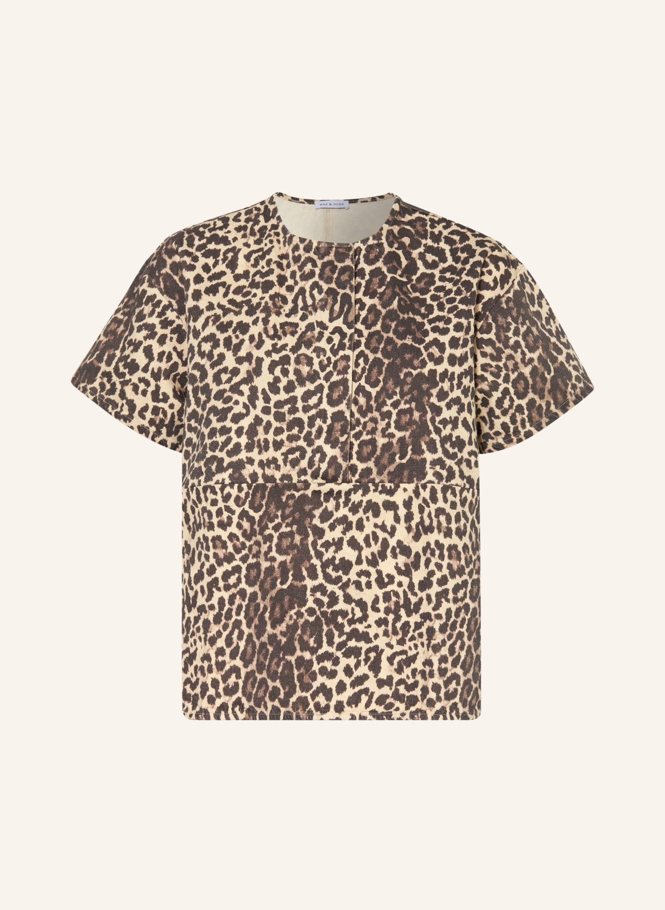 MRS & HUGS blouse shirt: BEIGE / DARK BROWN