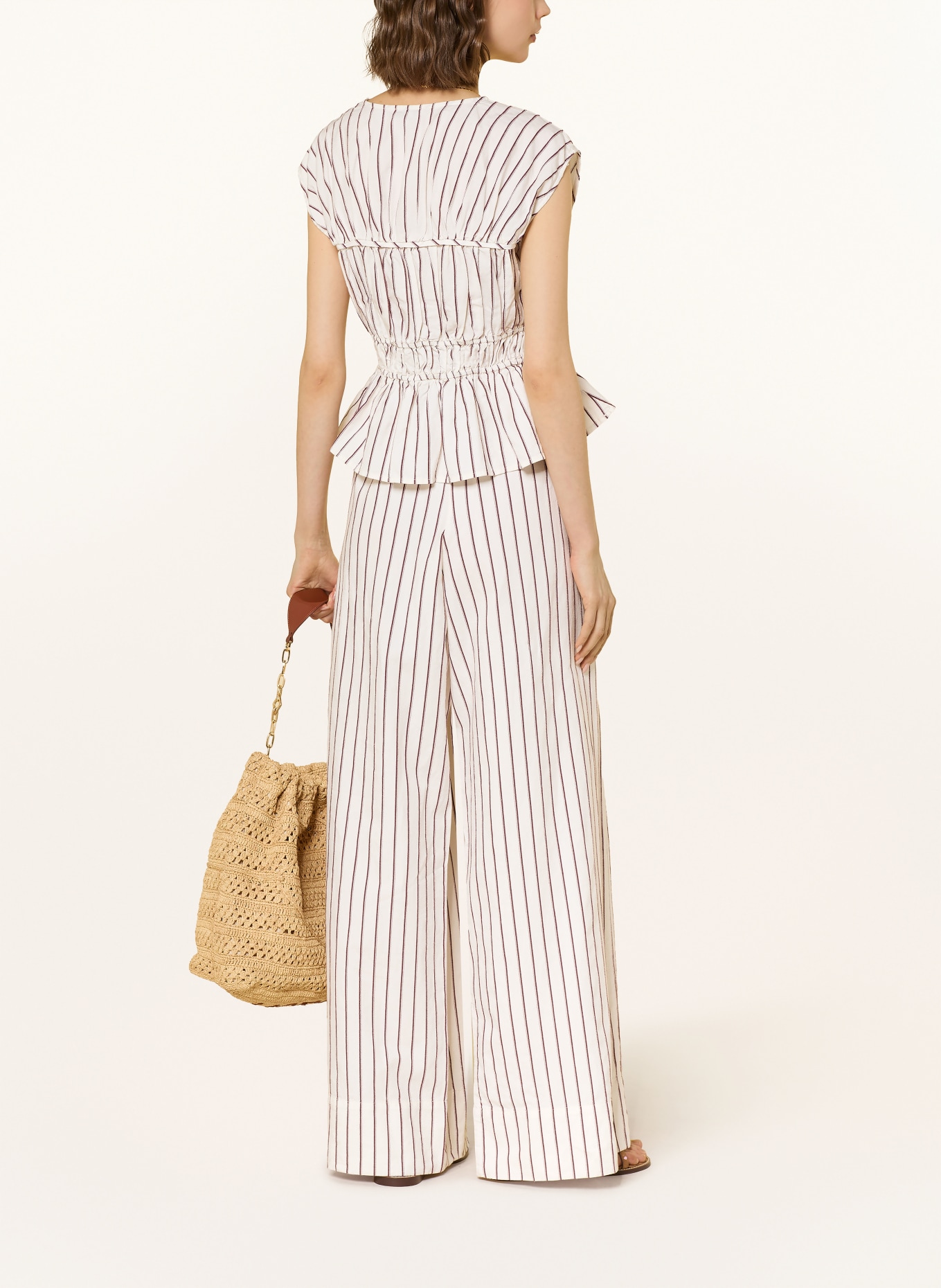 MRS & HUGS Marlenehose: offwhite/brown