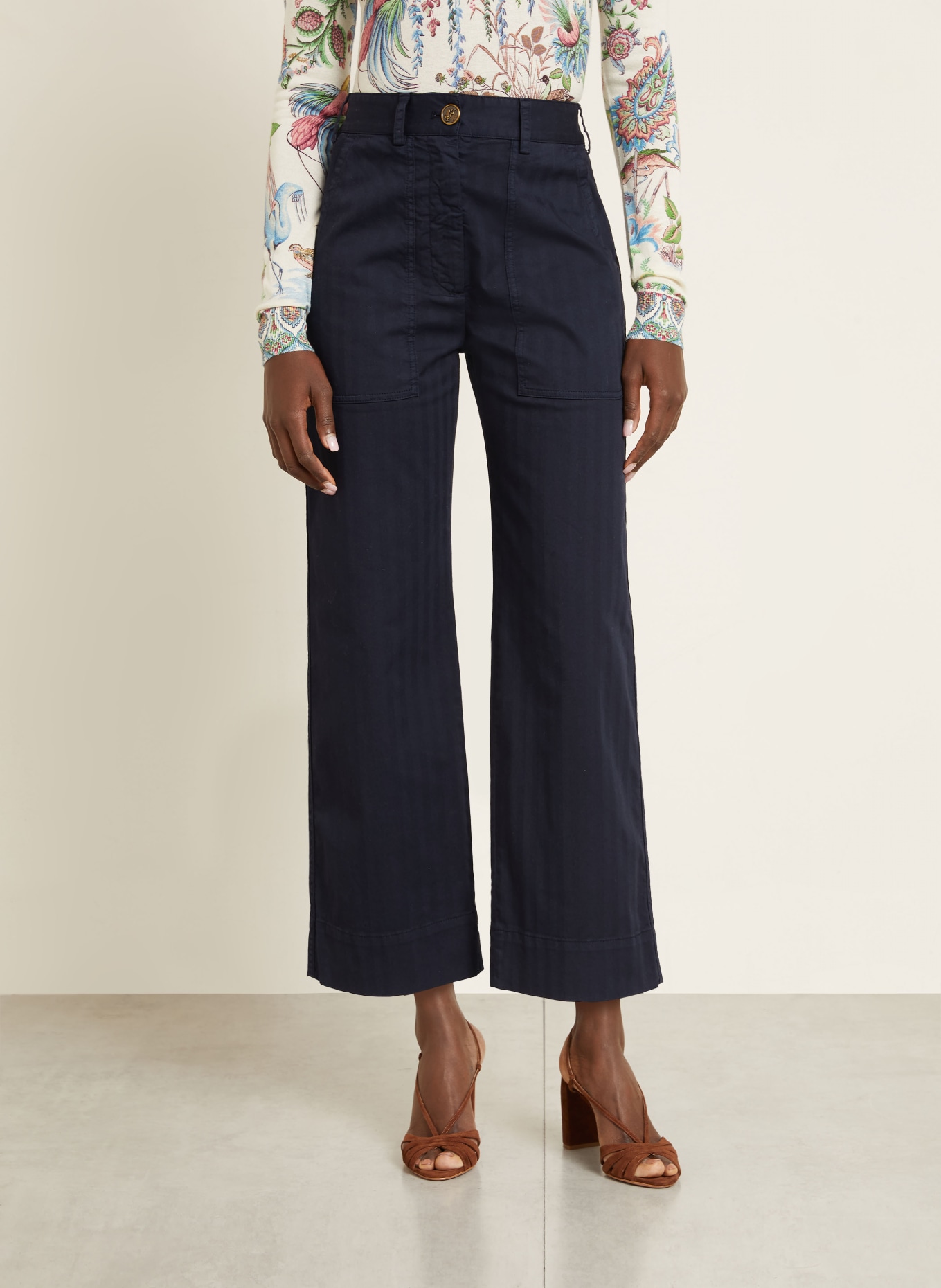 ETRO 7/8-Hose: DUNKELBLAU