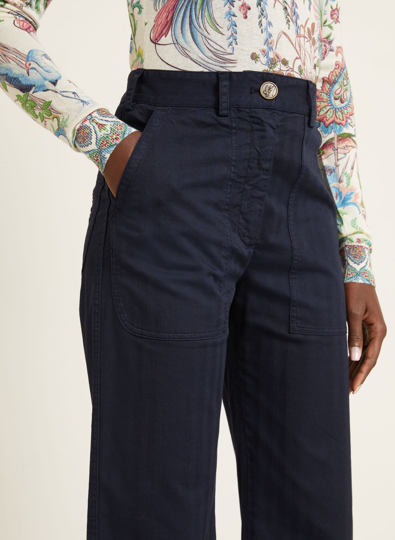 ETRO 7/8-Hose: DUNKELBLAU