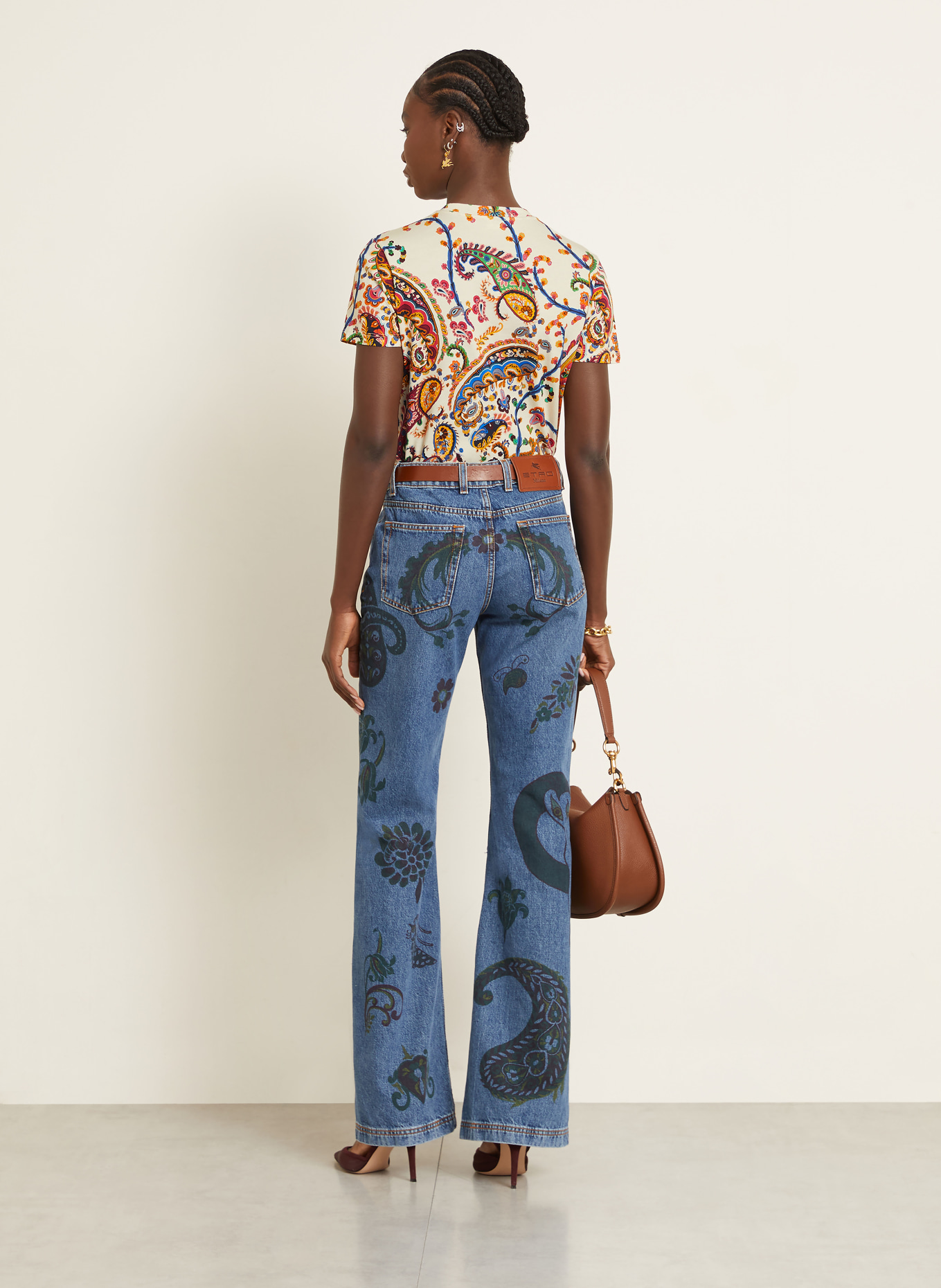 ETRO T-Shirt: CREME / ORANGE / BLAU