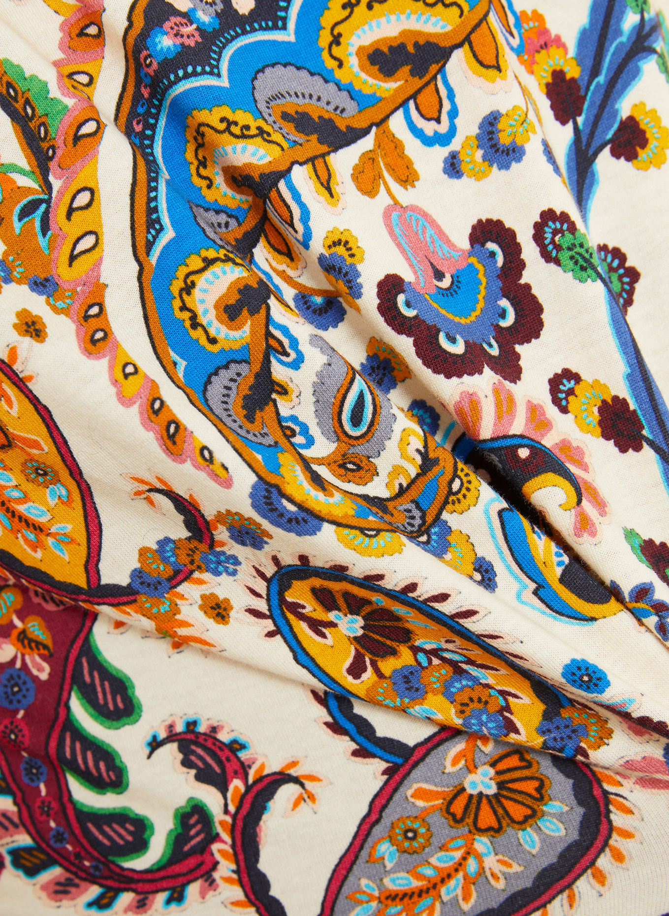 ETRO T-Shirt: CREME / ORANGE / BLAU