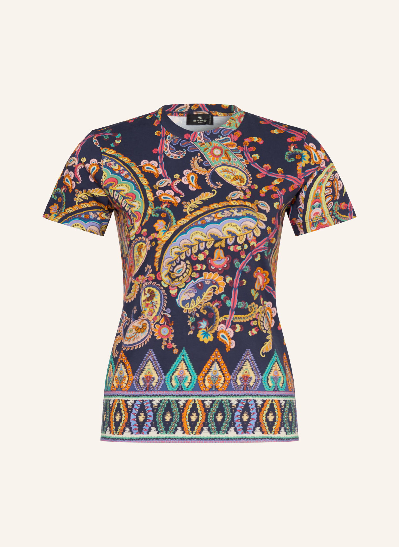 ETRO T-Shirt: DUNKELBLAU / HELLROT / GRÜN