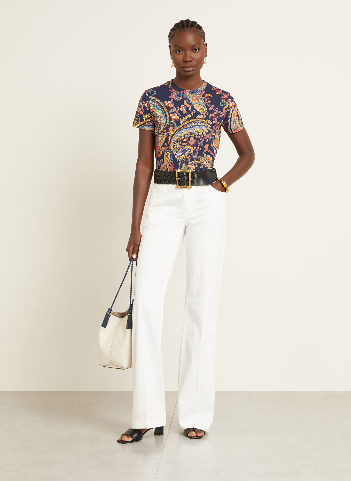 ETRO T-Shirt: DUNKELBLAU / HELLROT / GRÜN