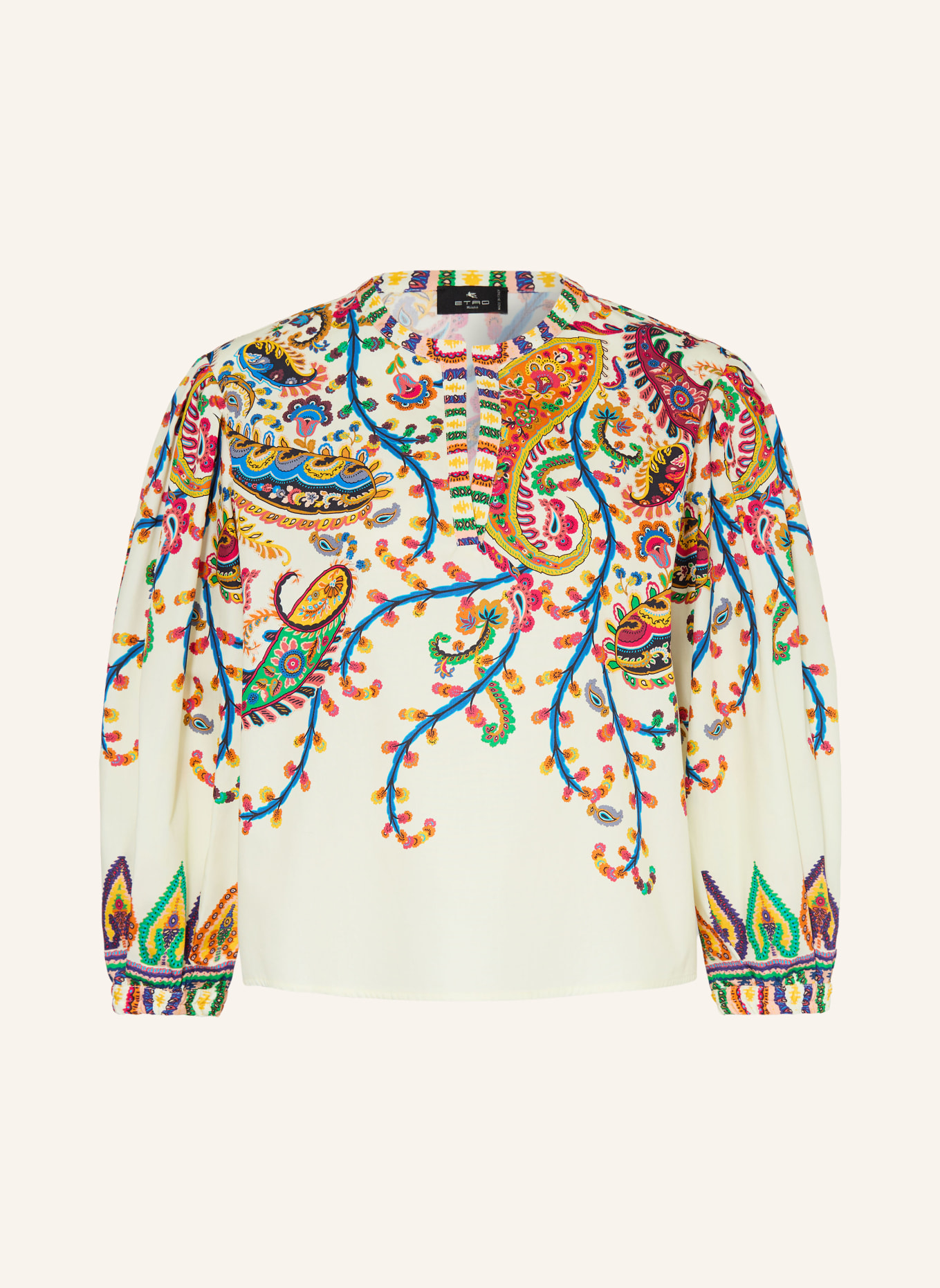 ETRO Blusenshirt mit 3/4-Arm: CREME / PINK / BLAU