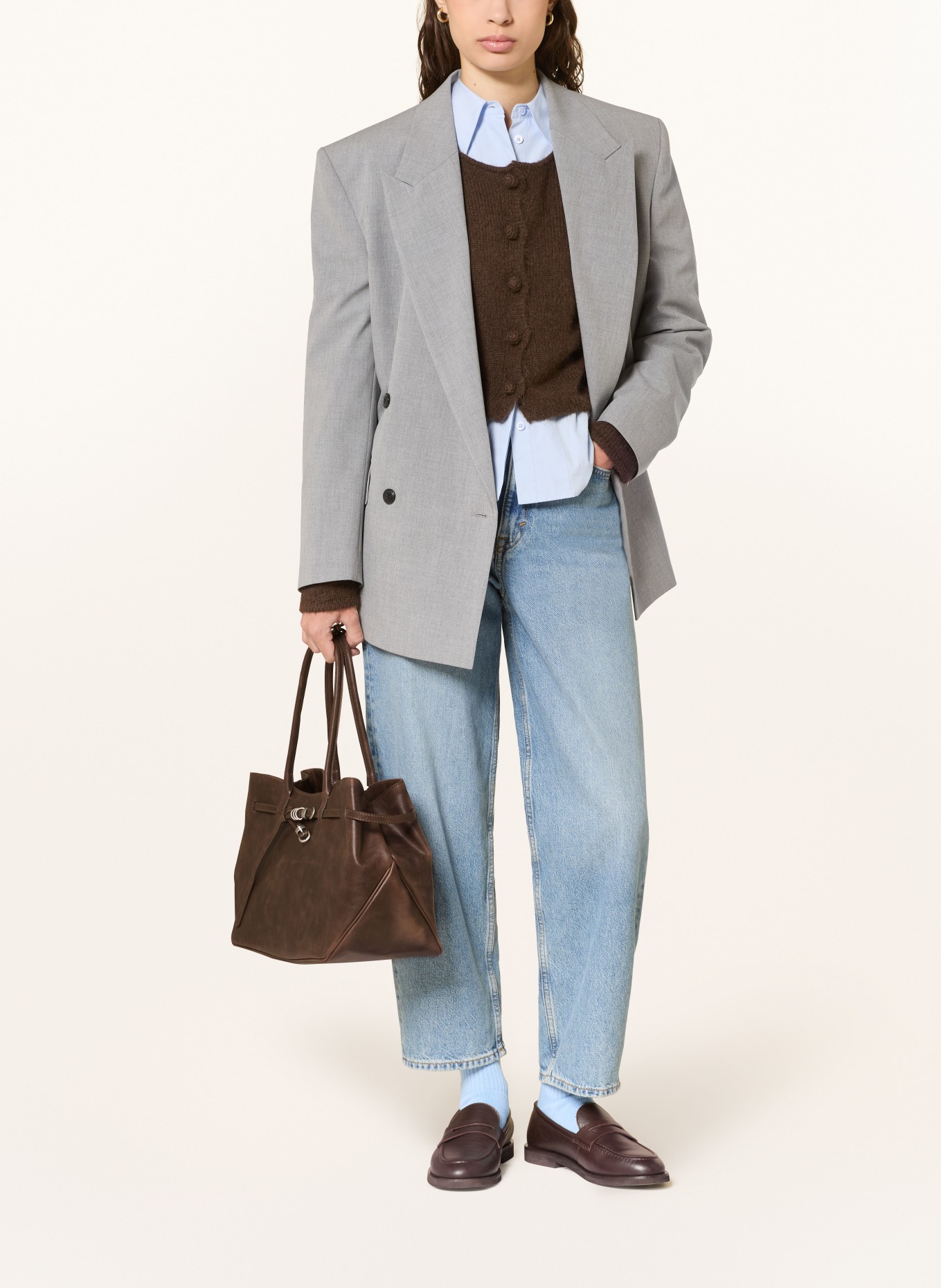 MARGE SHERWOOD GRANDMA USED BAG handbag: DARK BROWN / SILVER