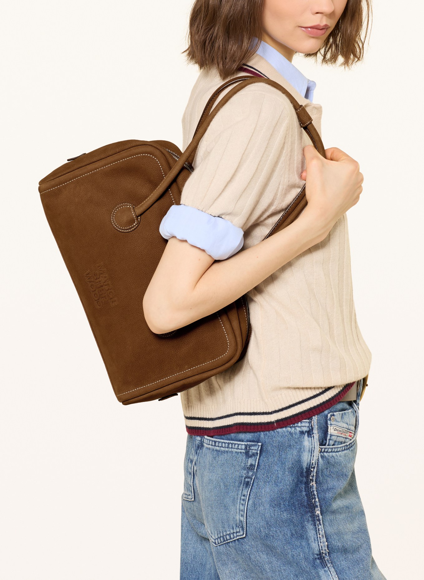 MARGE SHERWOOD Schultertasche SOFT BOSTON: BRAUN