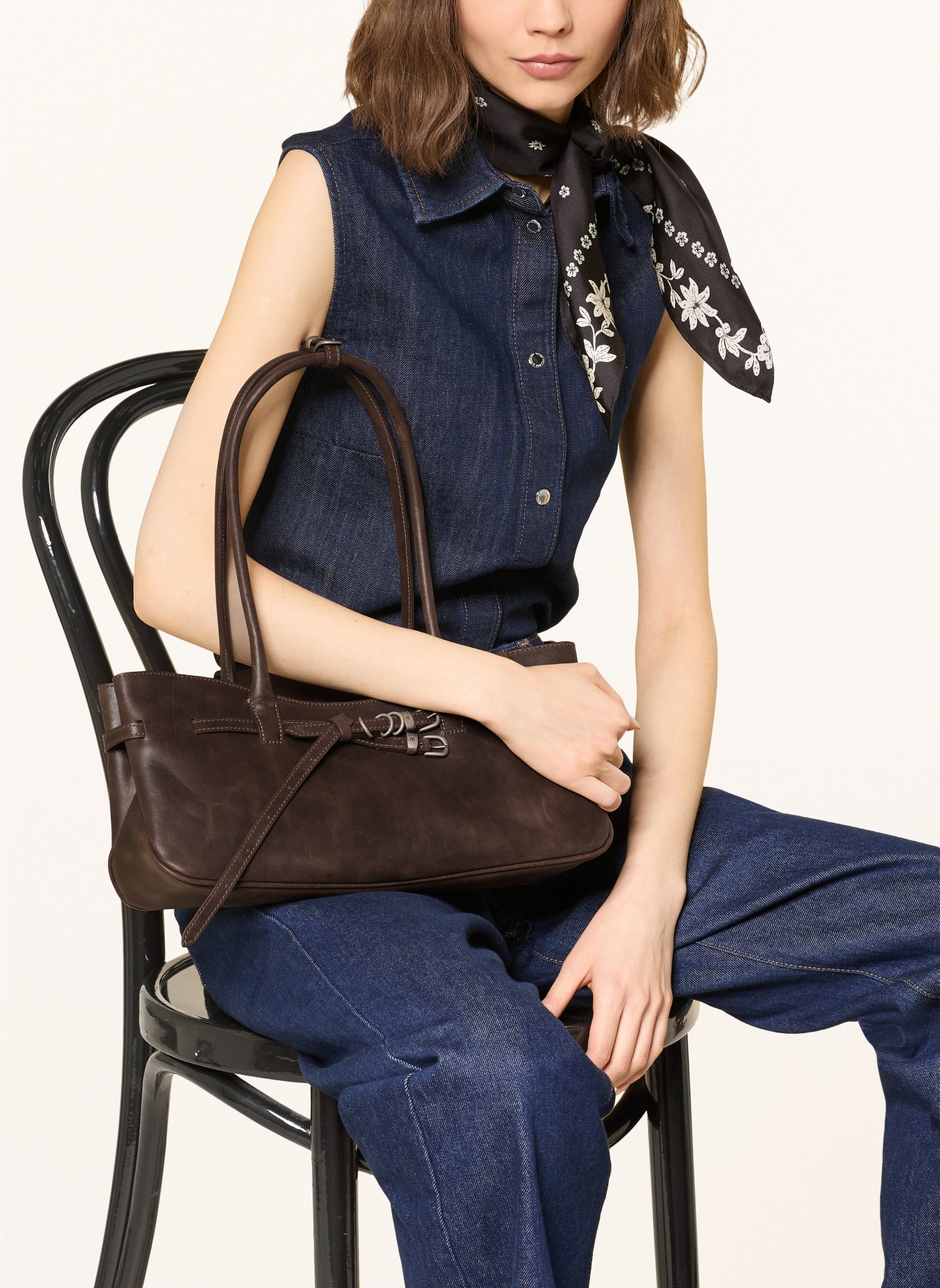 MARGE SHERWOOD Schoudertas GRANDMA USED: MARRON FONCÉ