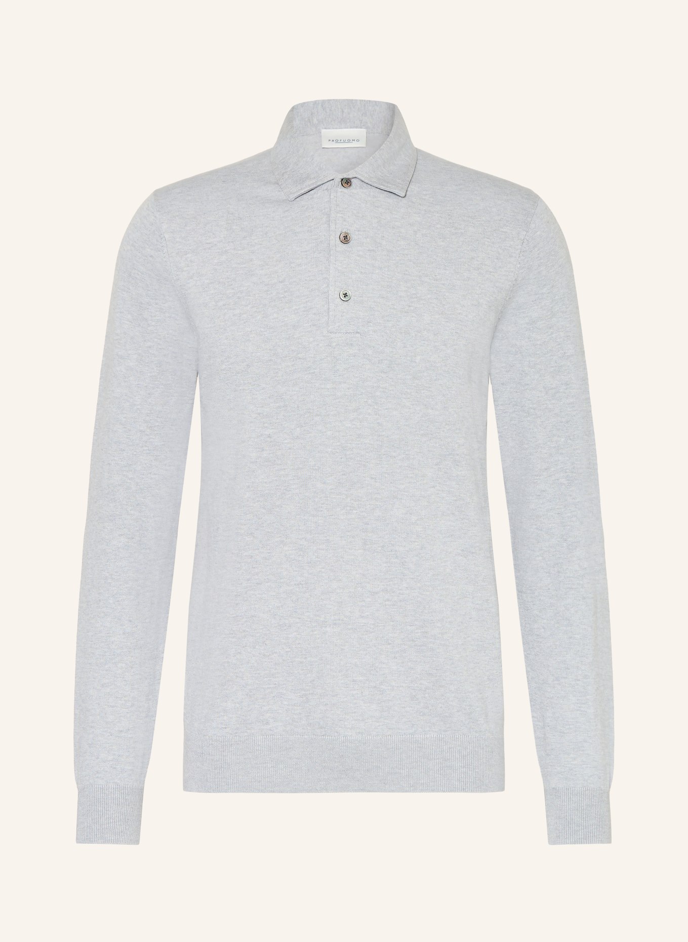 PROFUOMO Strick-Poloshirt: GRAU