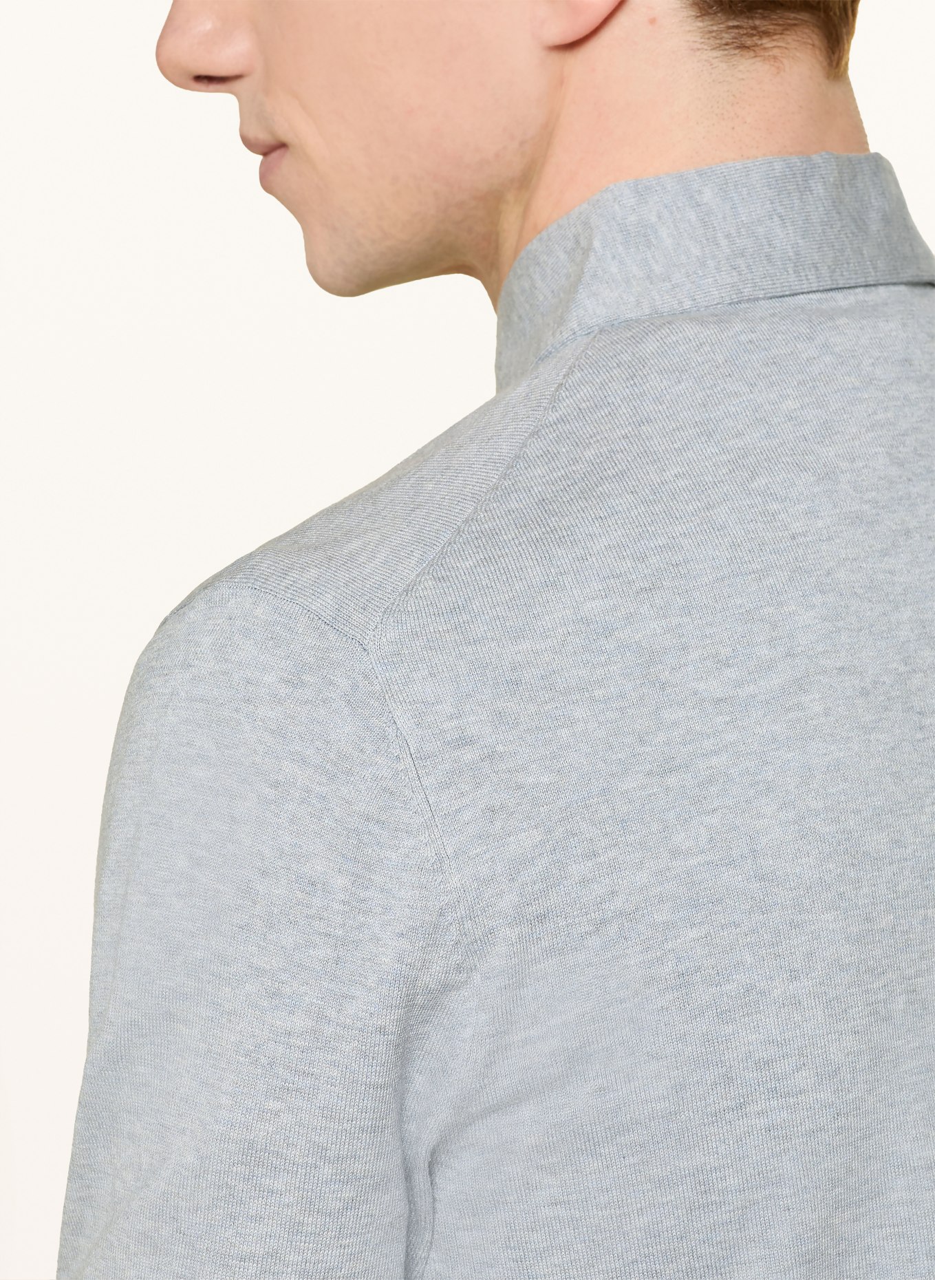 PROFUOMO Strick-Poloshirt: GRAU