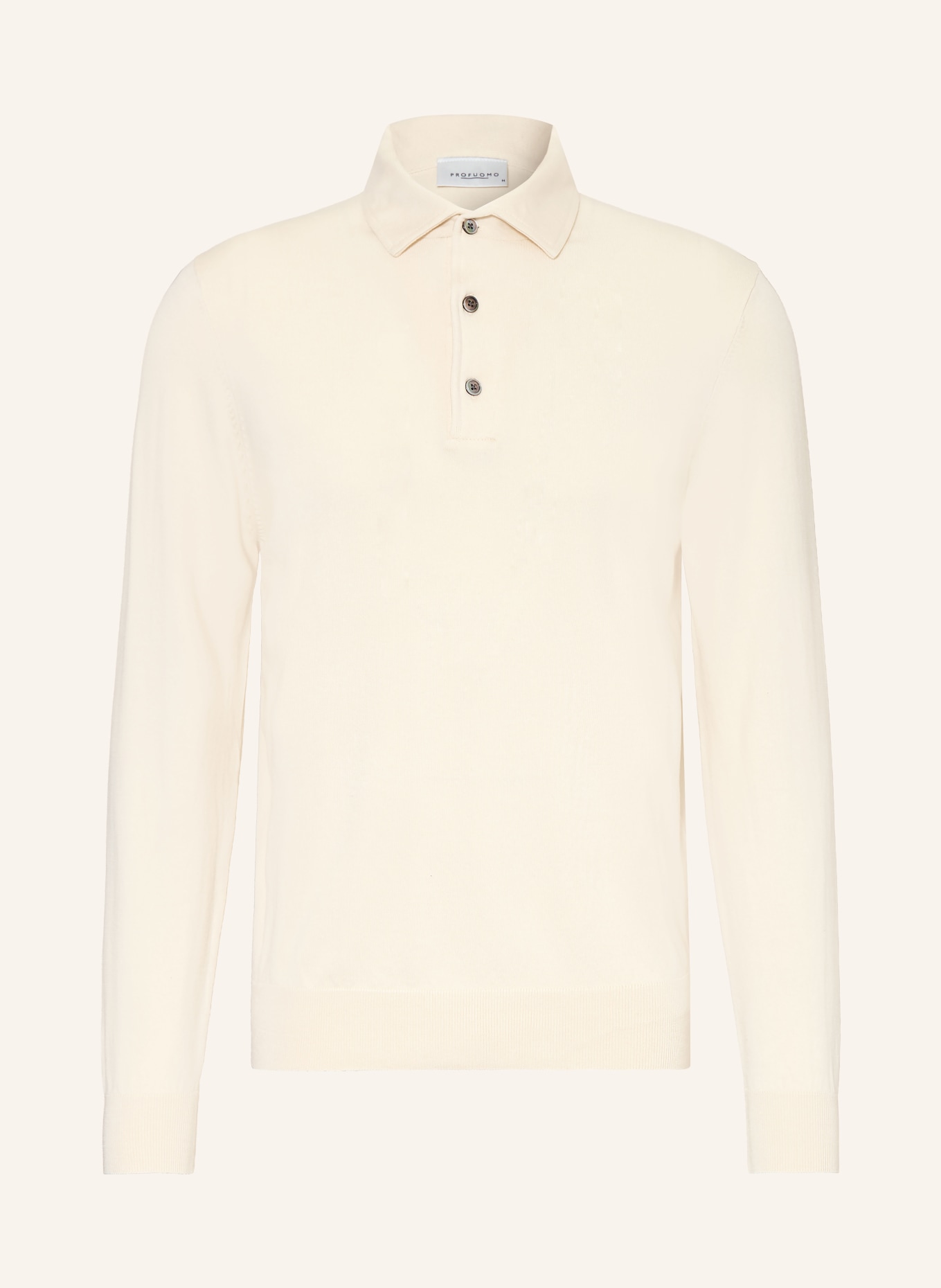 PROFUOMO Strick-Poloshirt: ECRU