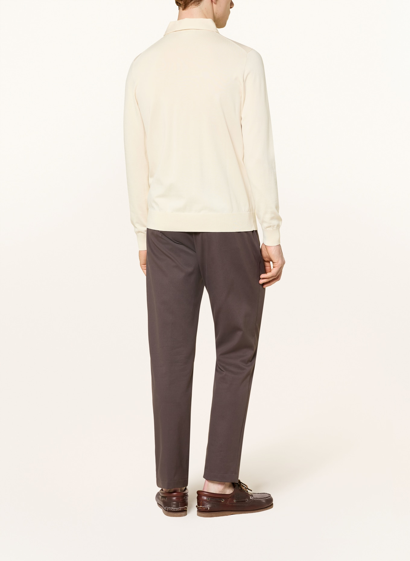 PROFUOMO Strick-Poloshirt: ECRU