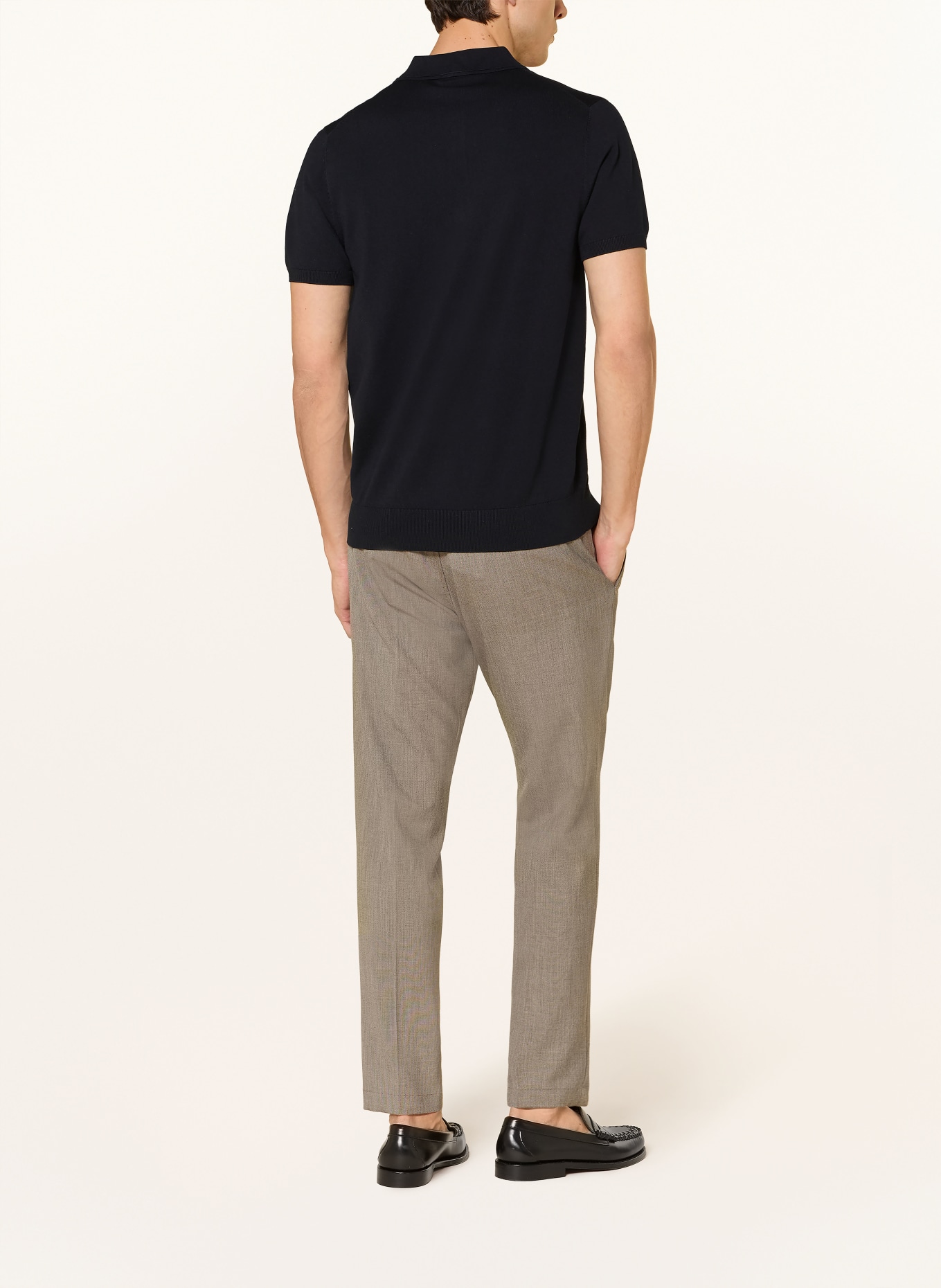 PROFUOMO Gebreid poloshirt: ZWART