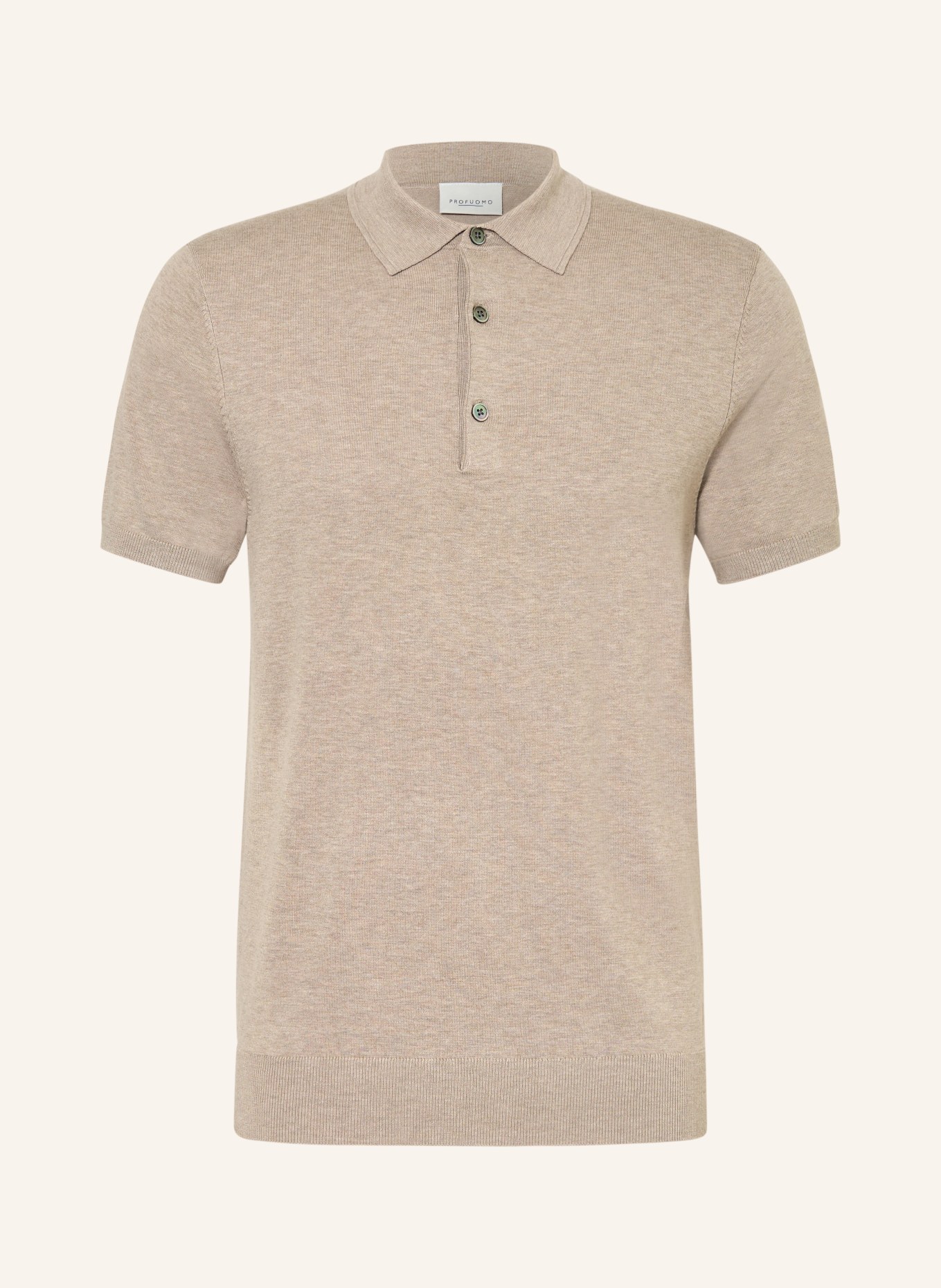 PROFUOMO Gebreid poloshirt: BEIGE